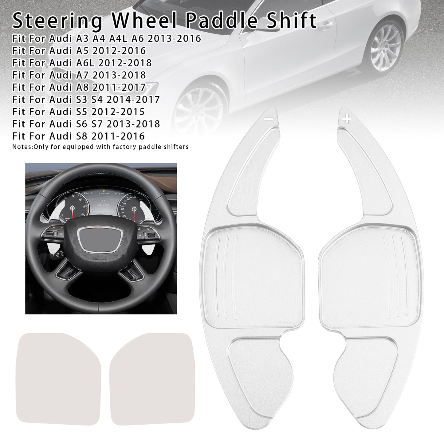 Steering Wheel Paddle Shifter Extension For Audi A3 A4 A5 A6 A8