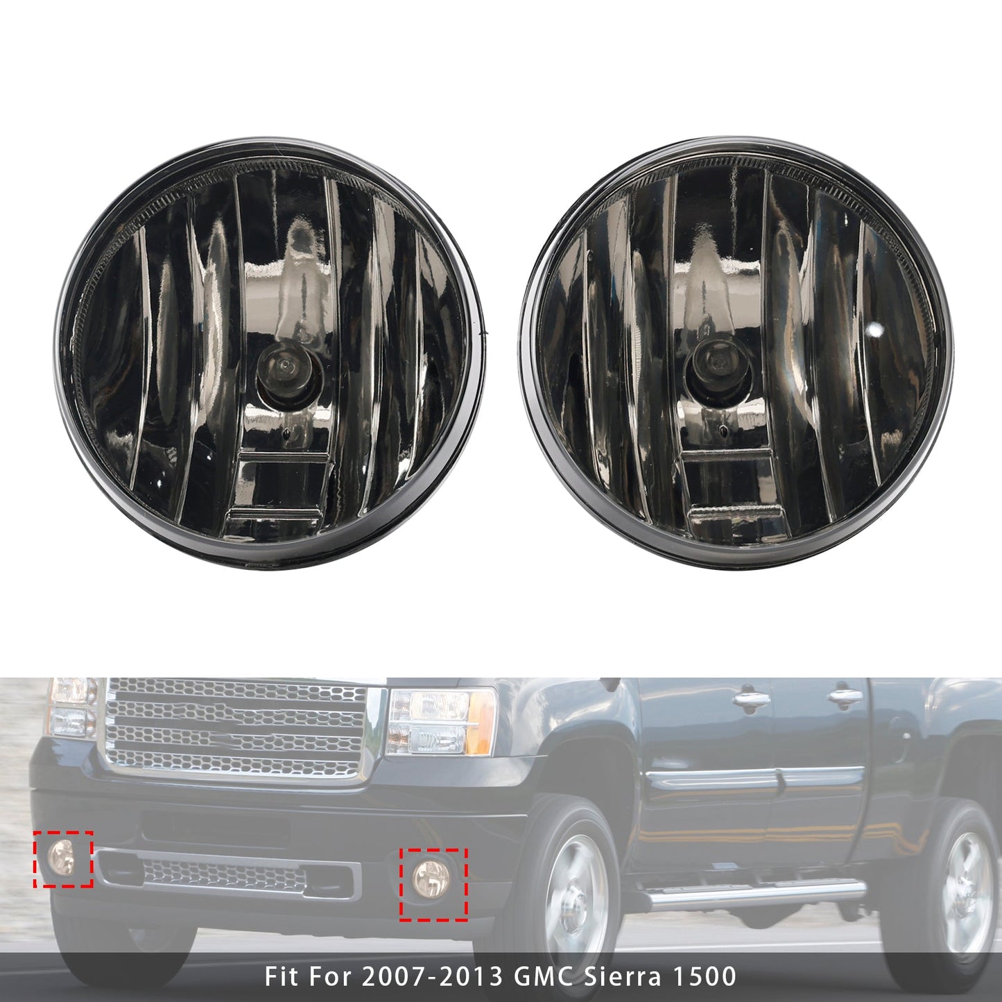2007-2013 GMC Sierra 1500 Pair Front Fog Lights Lamps With Bulbs