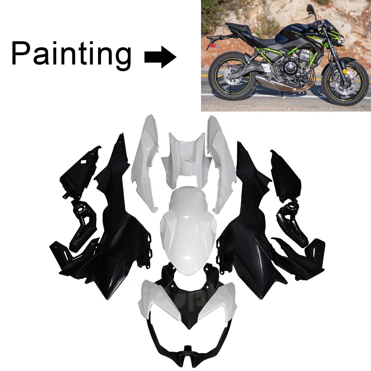 2020-2023 Kawasaki Z650 Injection Fairing Kit Bodywork Plastic ABS