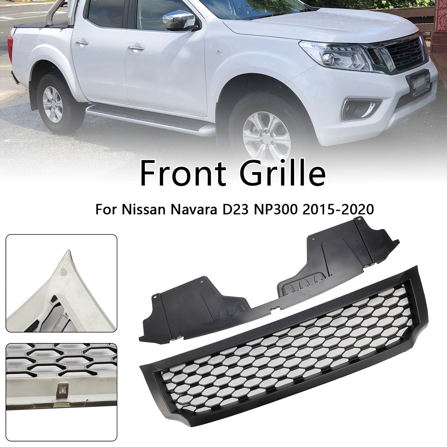 2015-2020 Nissan Navara NP300 D23 Matt Black Front Bumper Grill Grille