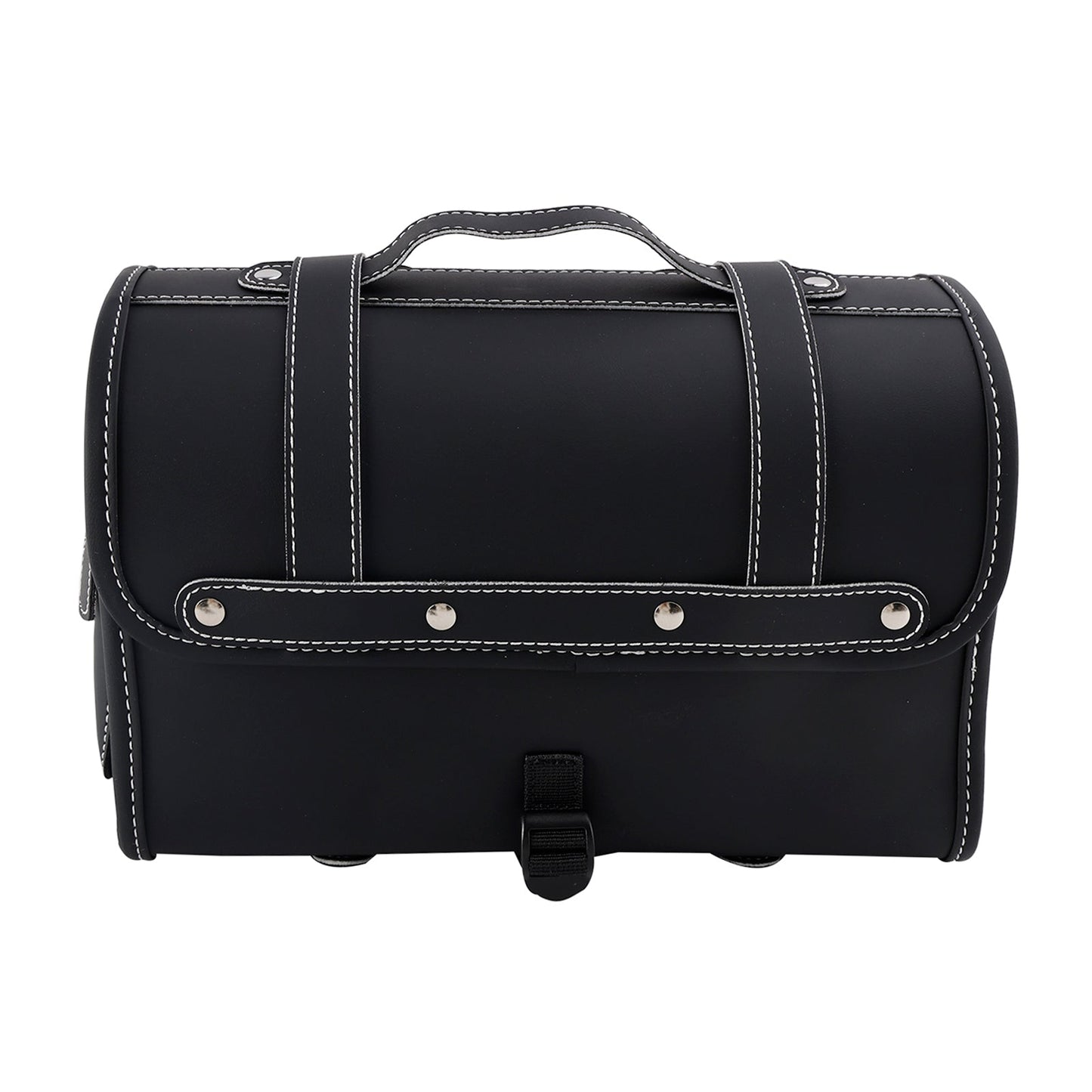 Universal Saddlebag Side Storage Bag Pannier Luggage Pu For Motorcycle Black