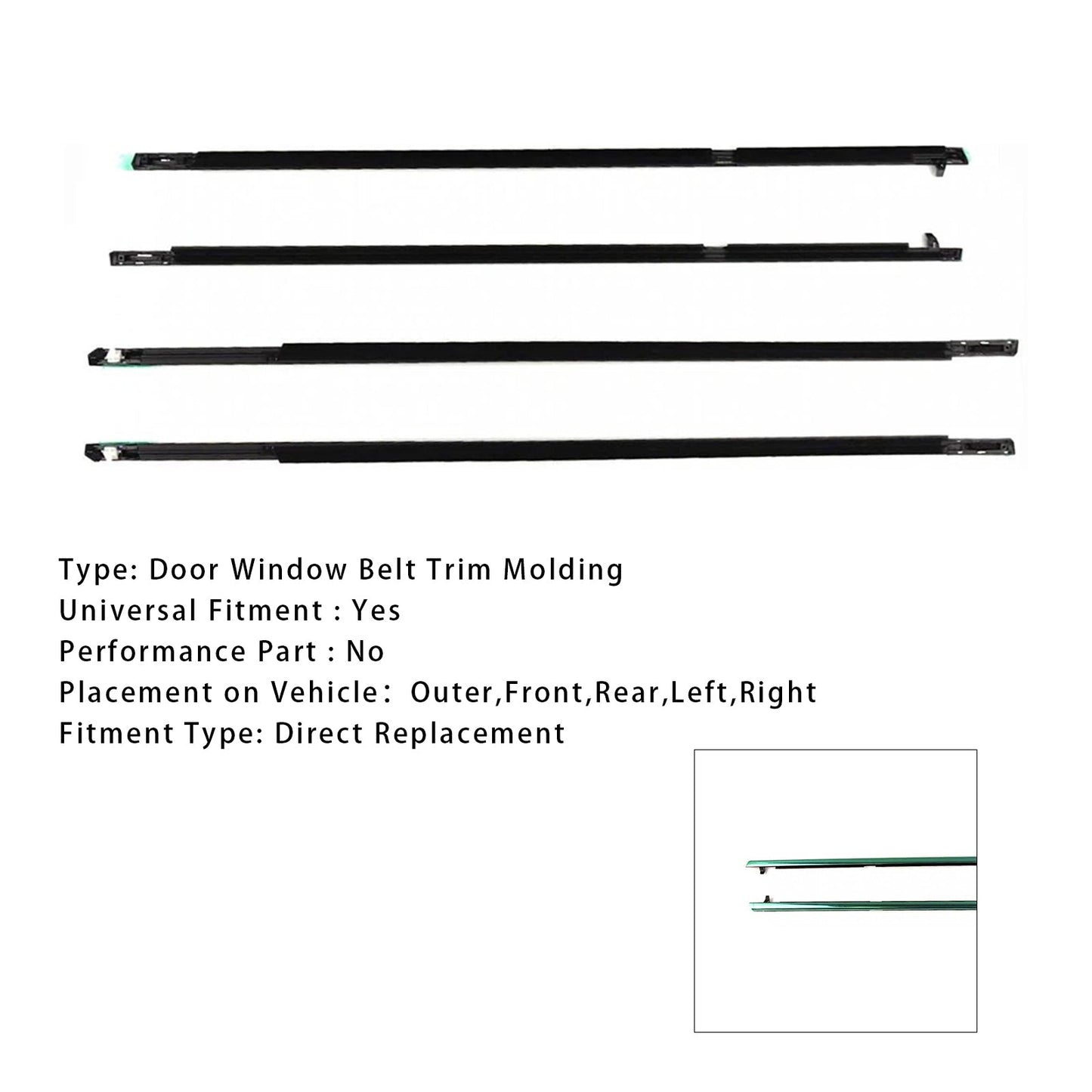 2003-2005 Honda Accord CM5 4D Sedan 4PCS Door Window Belt Trim Molding
