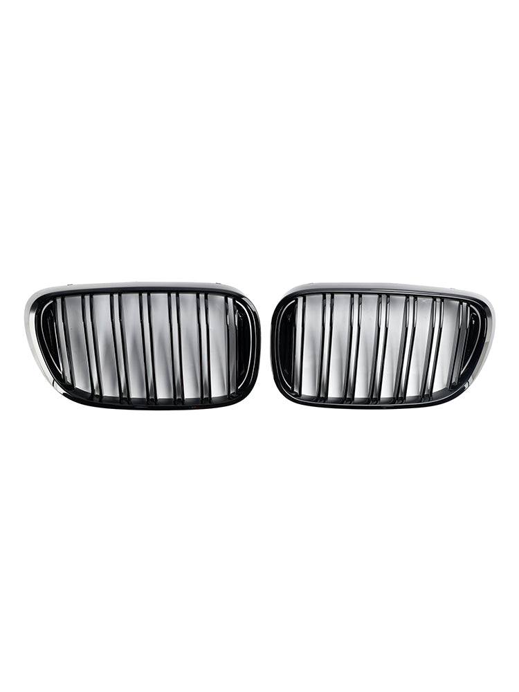 Black 2 Slat Front Kidney Grill Grille Fit For BMW 7 Series G11 G12 2016-18 Pre-LCI