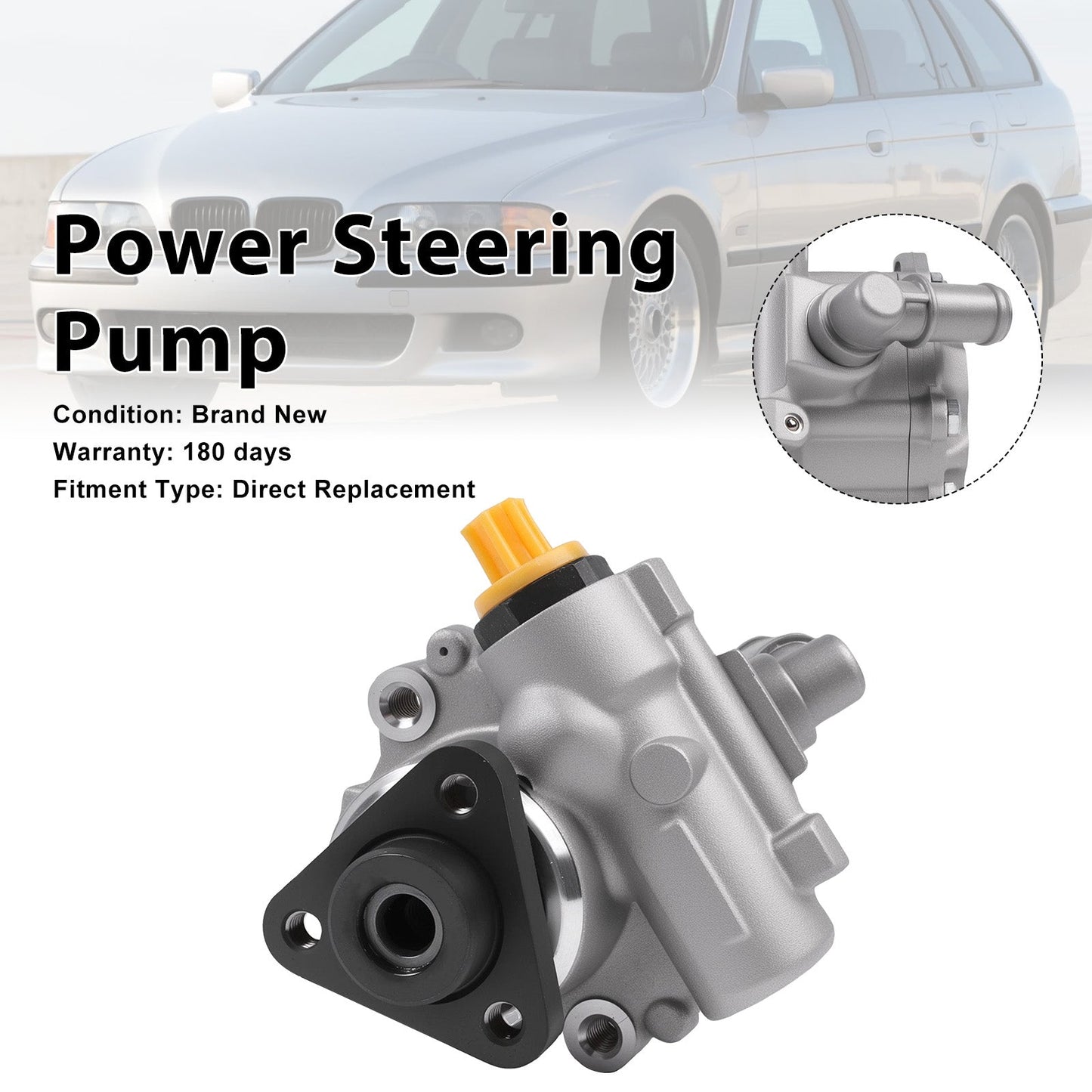 Power Steering Pump 32411092742 Fit BMW E39 520i 523i 525i 530i 1996-2004