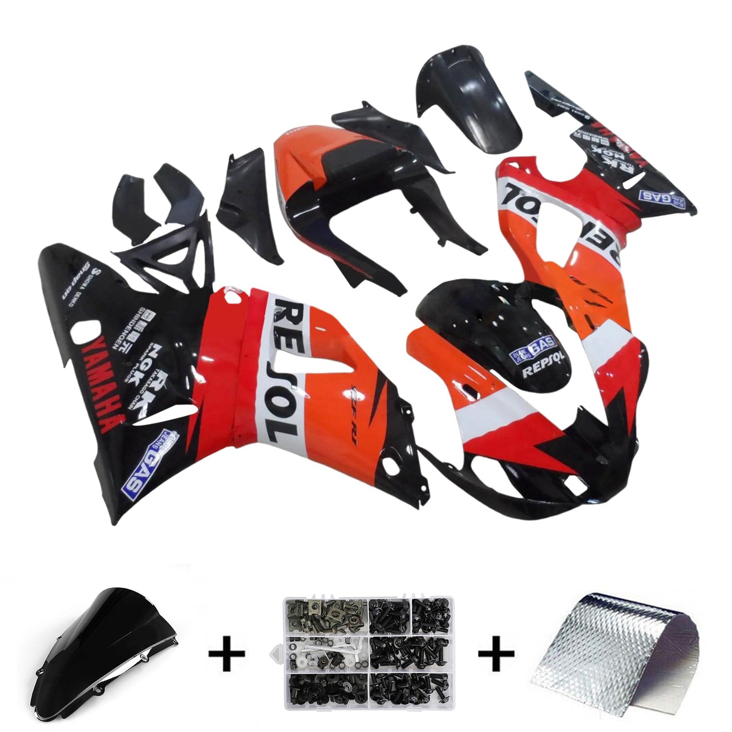 2000-2001 Yamaha YZF 1000 R1 Injection Fairing Kit Bodywork Plastic ABS