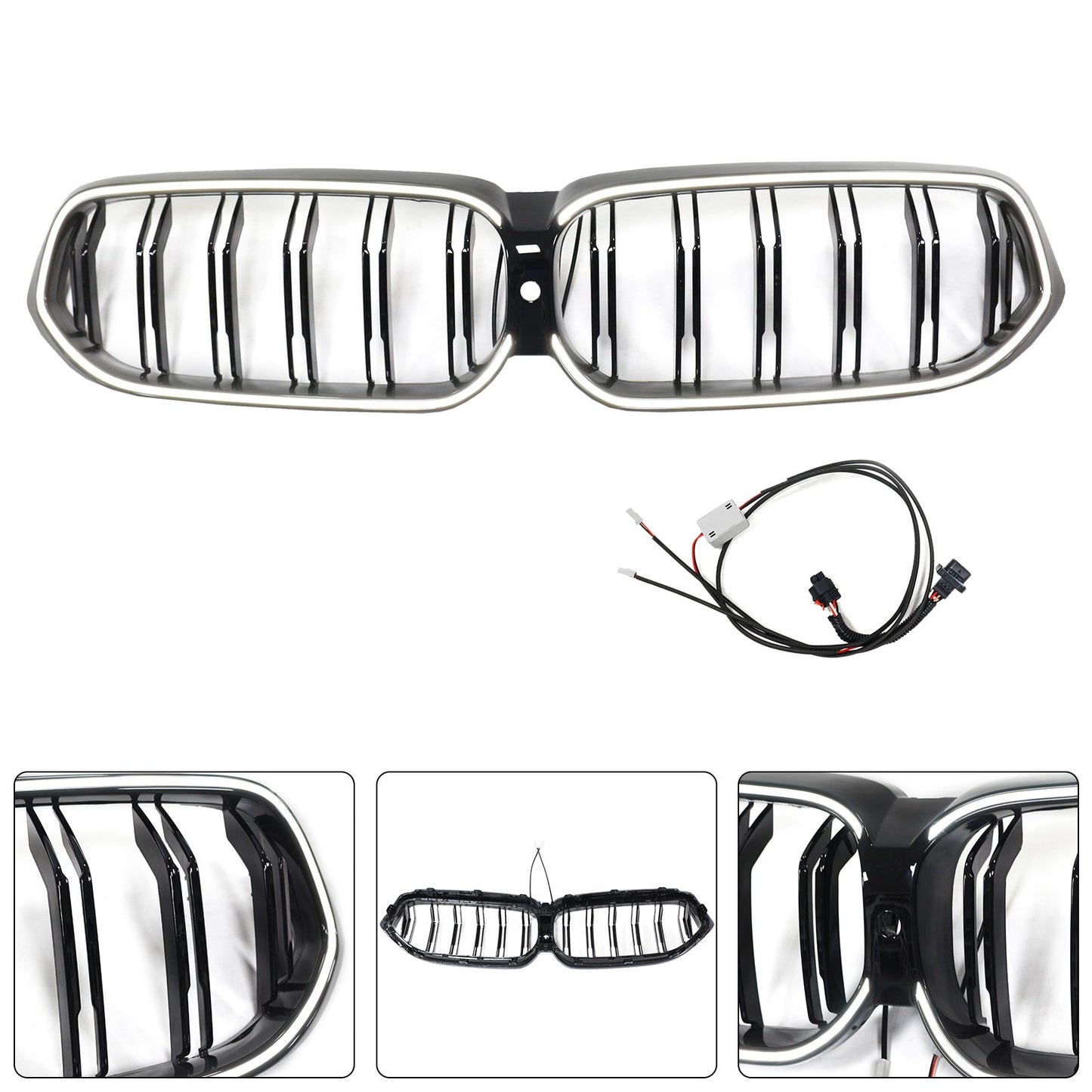 2020-2025 BMW 6 Series G32 Double Slat Black Front Kidney Grill Grille