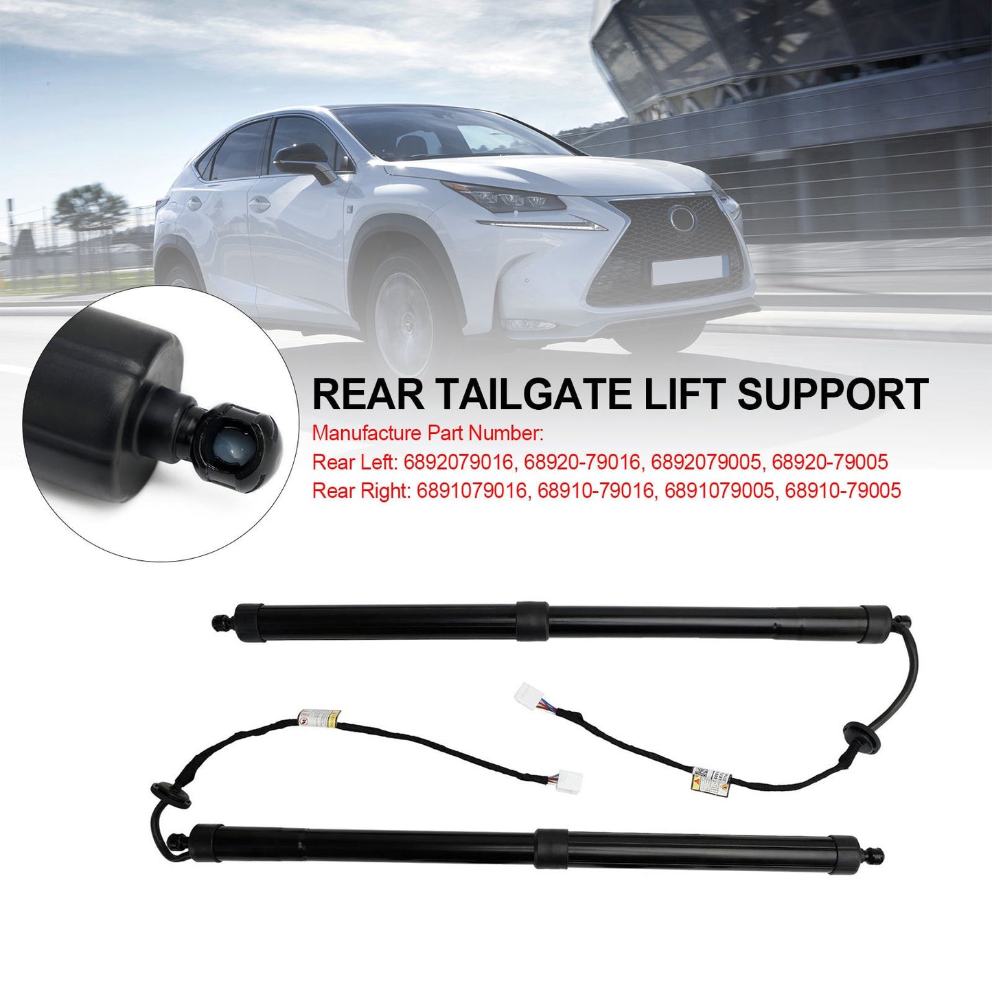 2015-2017 Lexus NX 300h Base 2PCS Rear Electric Tailgate Struts 6892079016 6892079005