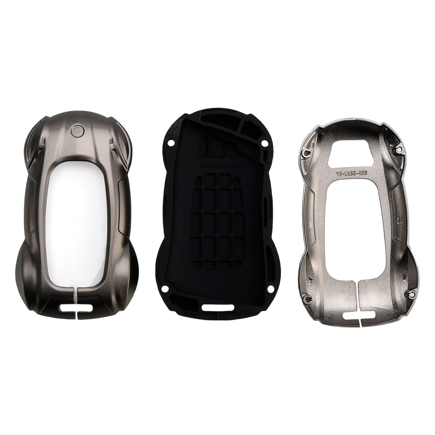 Leather Alloy Zinc Car Key Gray Case Cover For Lexus ES260h/RX350h/LS500h