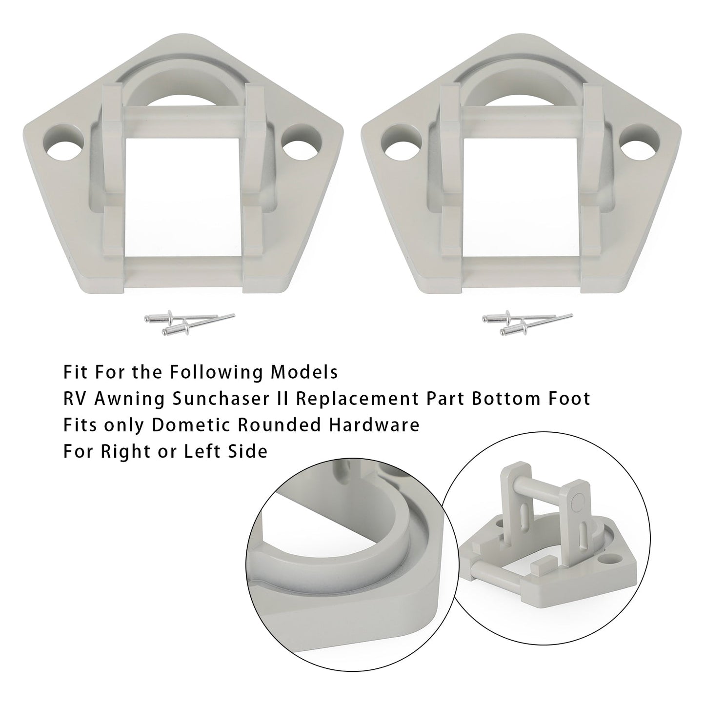 2PCS RV Awning Sunchaser II Replacement Part Bottom Foot