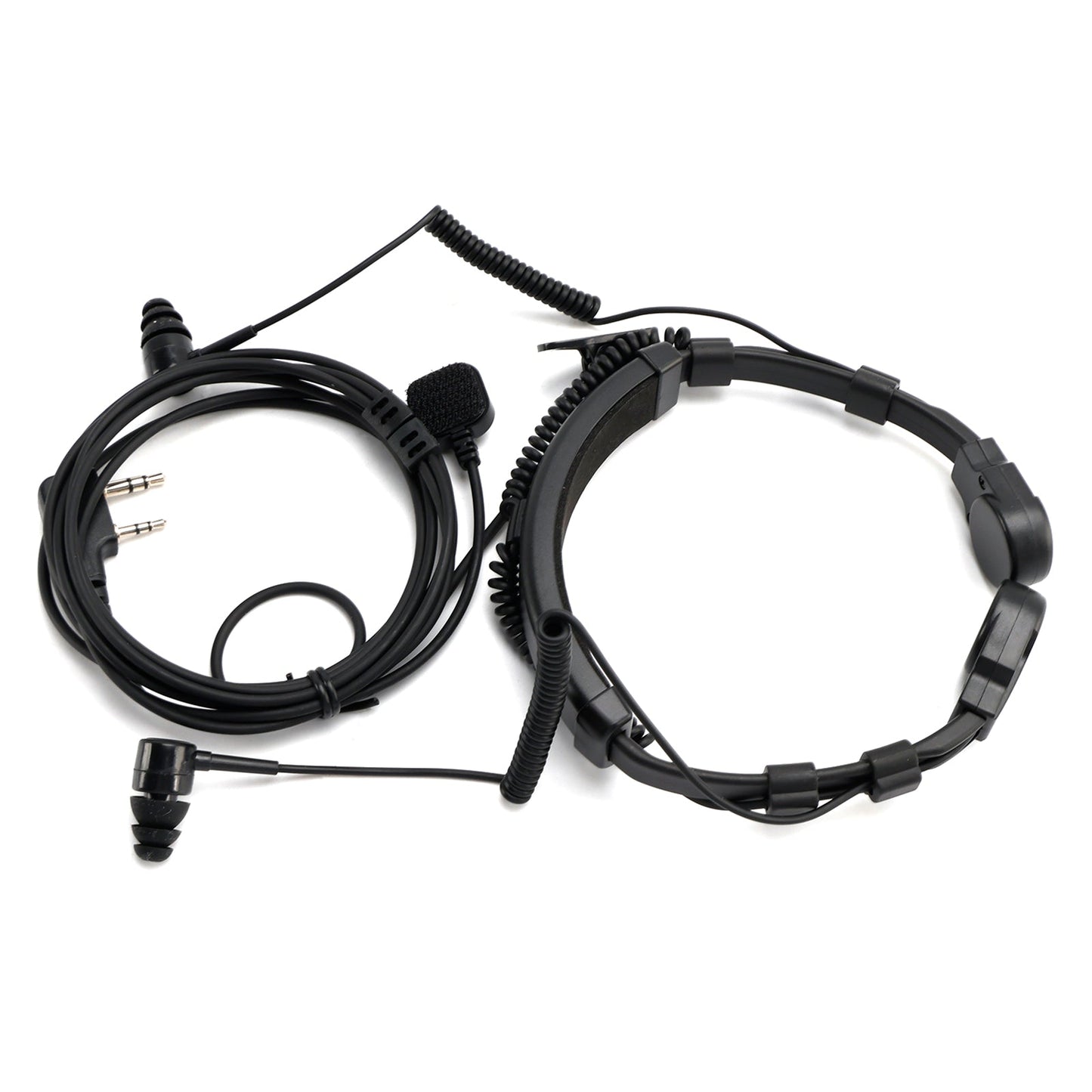K-Head Telescopic Throat Vibration Mic Headset for TK-208 TK-220 TH-D7 TH-F6