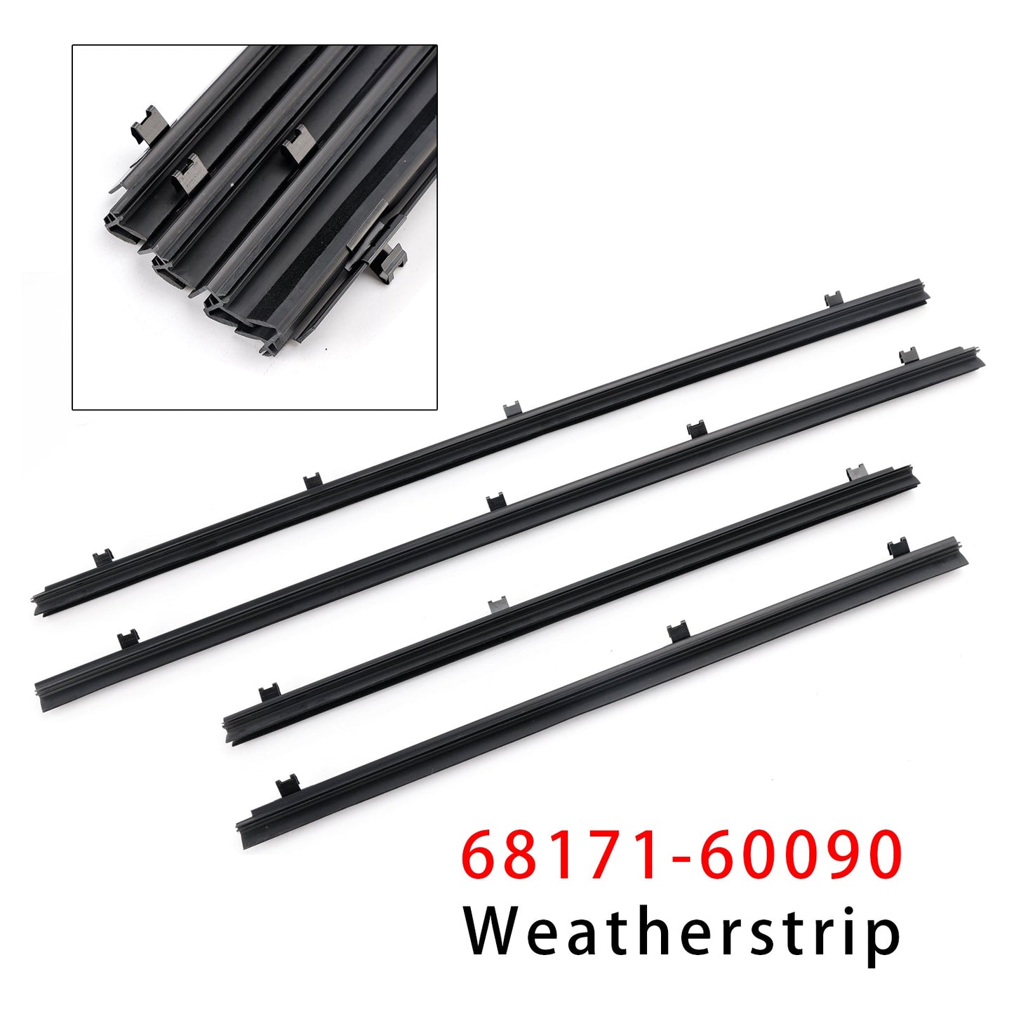 2010-2024 Toyota 4Runner GX460 4PCS Door Glass Weatherstrips 68171-60090