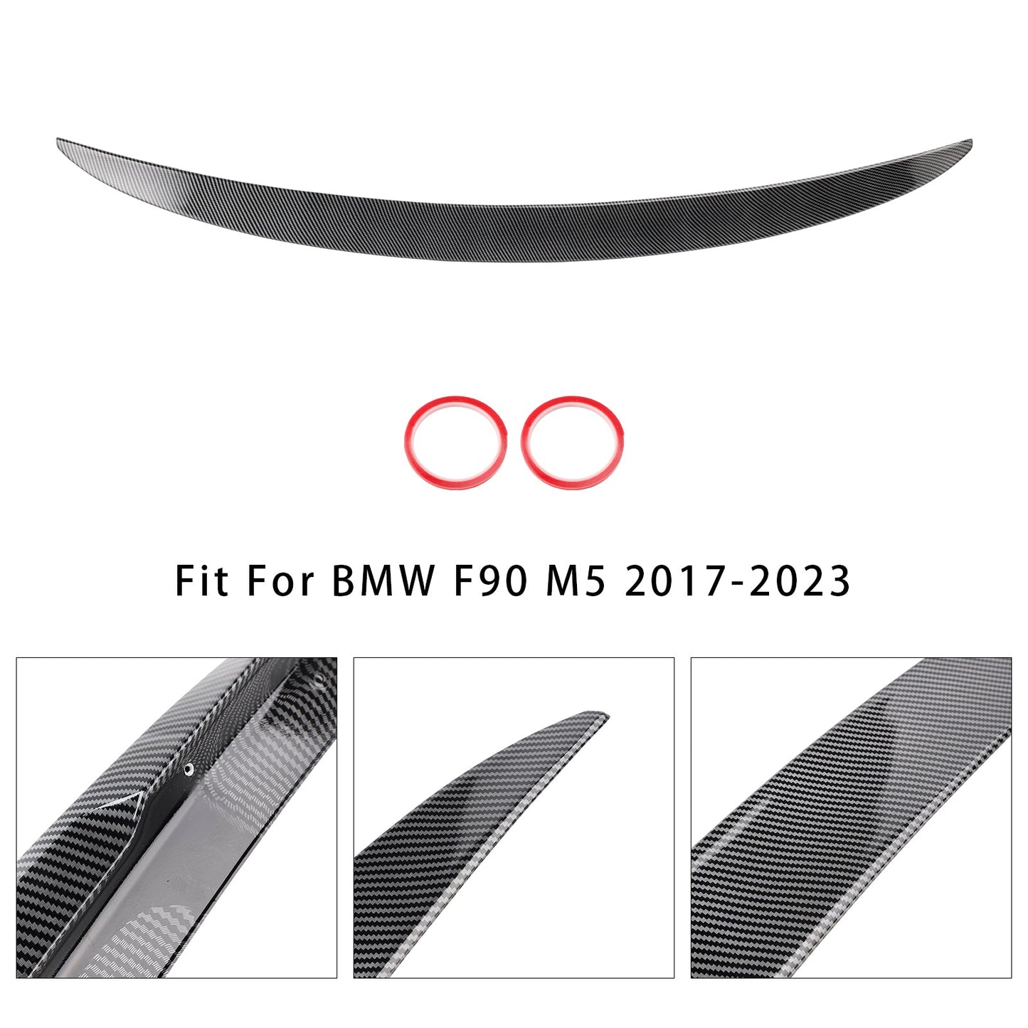 2017-2023 BMW G30 G38 F90 M5 MP Carbon Fiber Style Rear Trunk Spoiler Wing