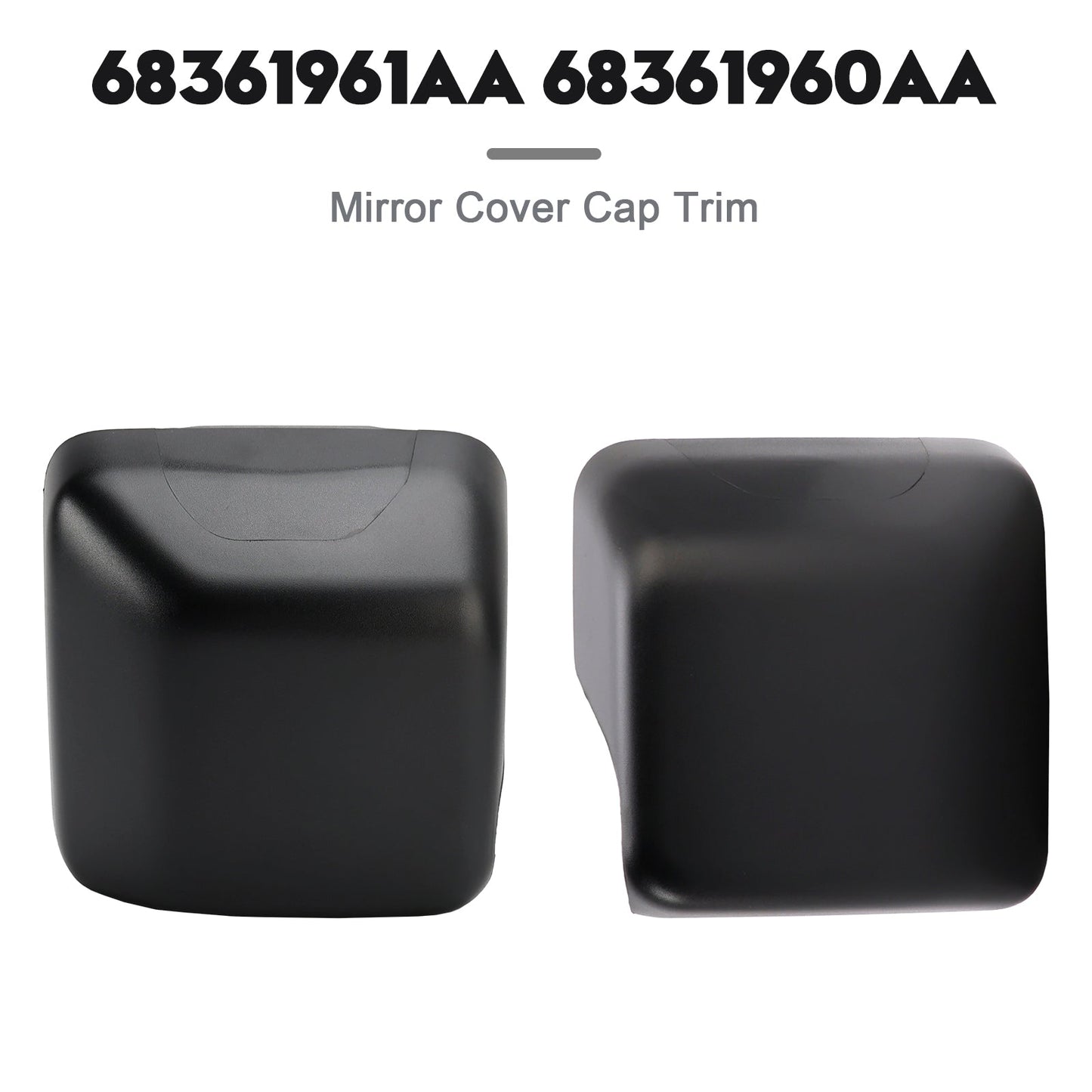 Pair Mirror Cover Cap Trim Right Passenger for Jeep Wrangler Jl 2018-2023