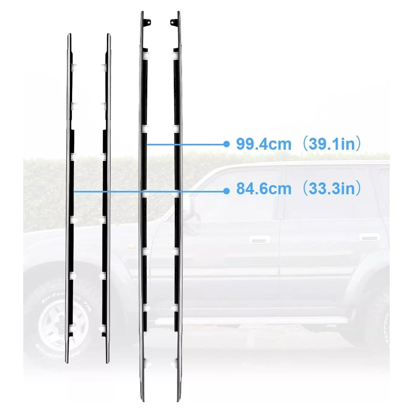 1991-1998 Toyota Land Cruiser 4PCS Door Belt Molding 75710-60021 75730-60020