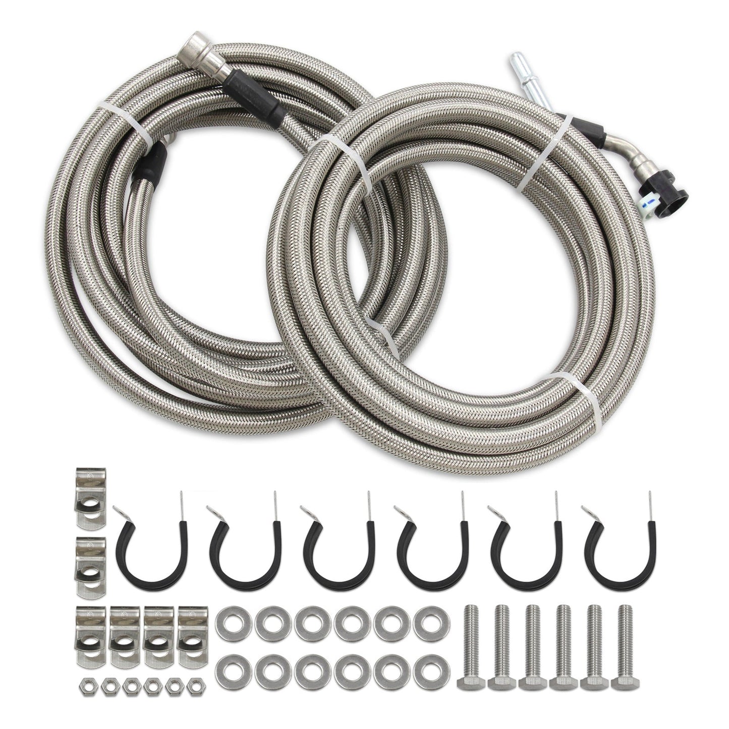 2007-2008 PontiacG5, 2.4L l4 GAS, Stainless Steel Braided Fuel Line Kit Quick Fix QFF0015SS
