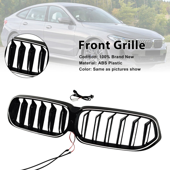 2020-2025 Fit BMW 6 Series G32 Double Slat Black Front Kidney Grille Grill
