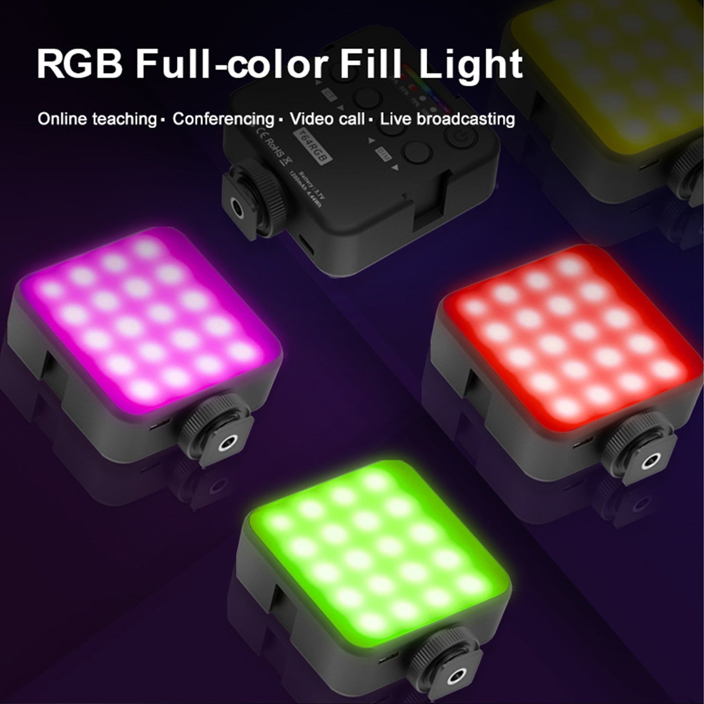 T64 RGB LED Video Light Fill Light Video Photography Full-Color Led Fill Light