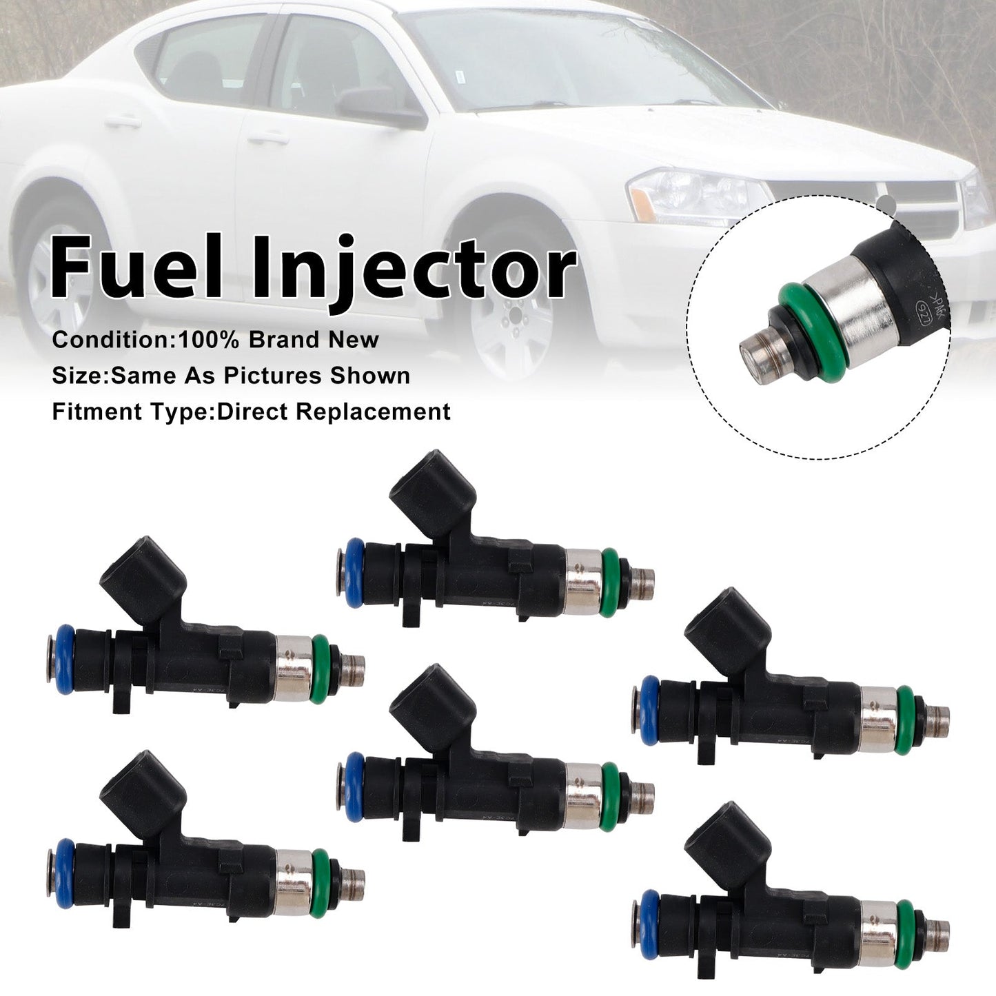 6Pcs Fuel Injector For Chrysler 300M 2004 Dodge Nitro 2007-2011 0280158028