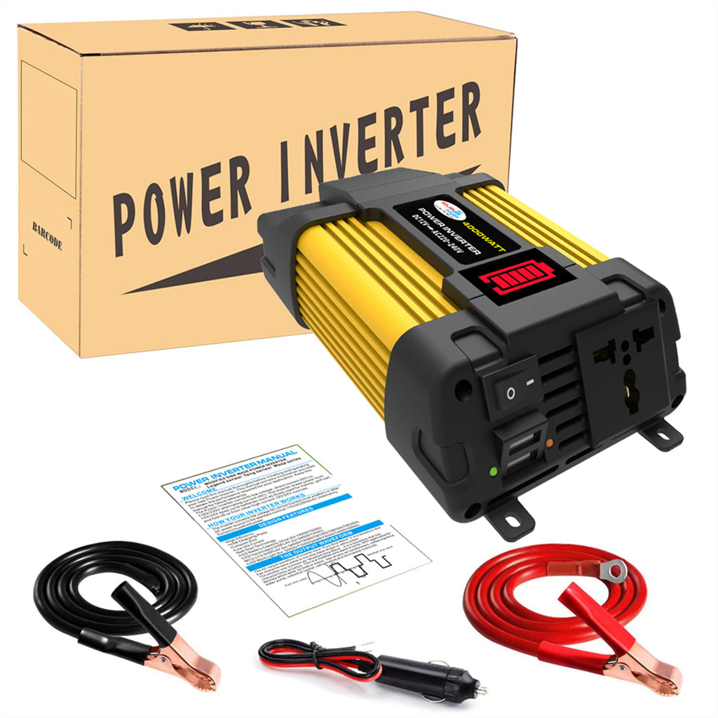 4000W Car Power Inverter Sine Wave w LED Display DC 12V To AC 220V Inverter