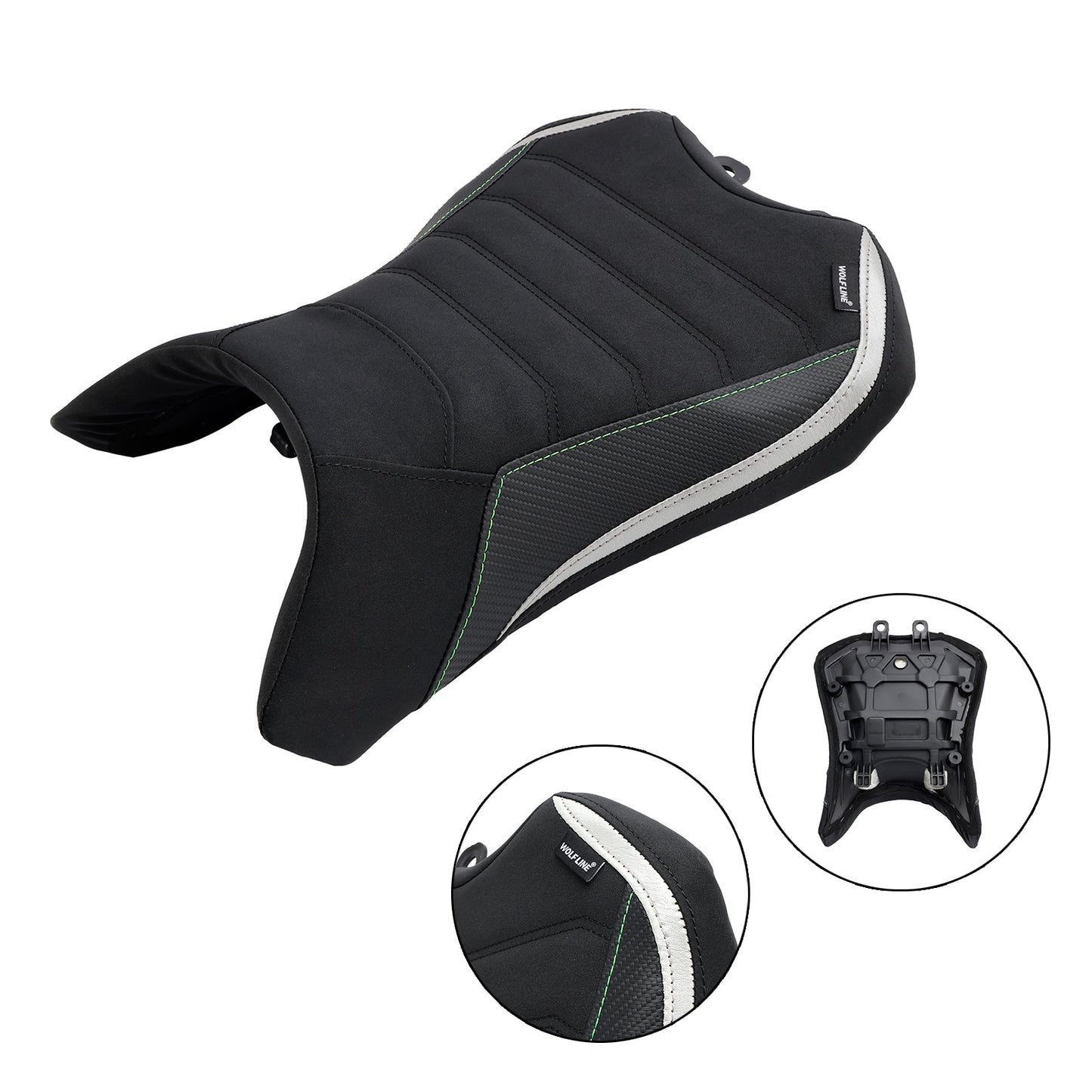 2022-2023 Front Raider Seat Driver Cushion Pu Fit Black For Kawasaki Ninja 1000Sx