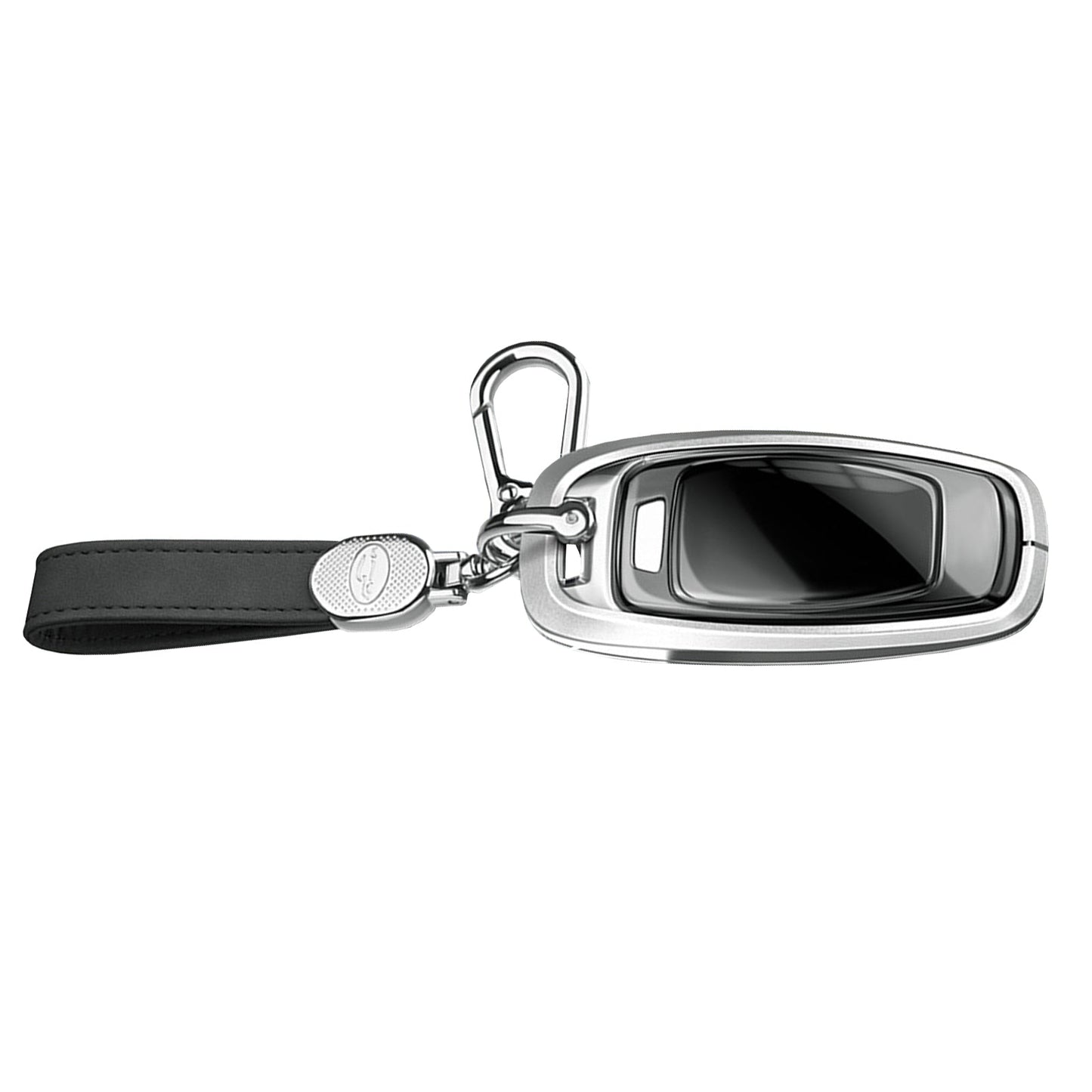 Aluminum Alloy TPU Silvery Car Key Case Cover With Buckle For Audi a6l a4l a3