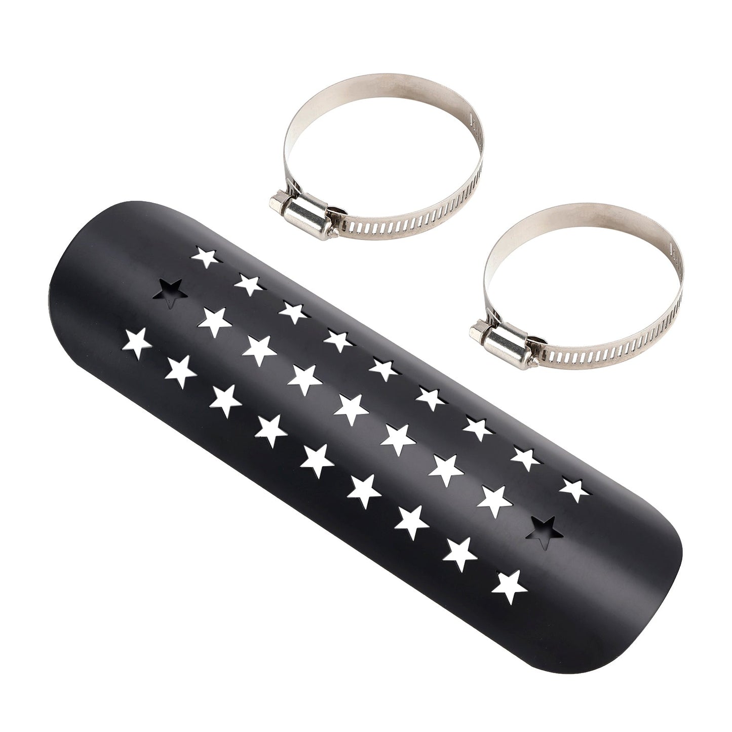 Steel Exhaust Muffler Pipe Heat Deflector Cover Chromeb For Motorcycle Scooter BlackD