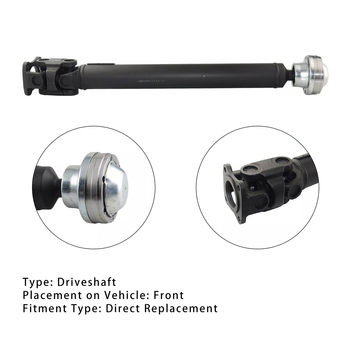 2002/08-2005/06 Mercedes-Benz M-Klasse W163 ML 350 Front Drive Shaft Propshaft 1634100301