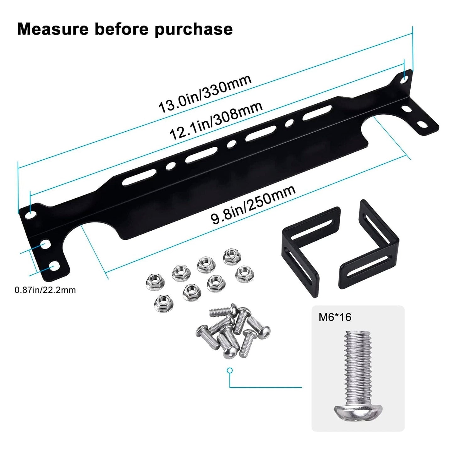 Oil Cooler Mounting Bracket Kit 330mm 13.4inch For British-Style Oil Cooler