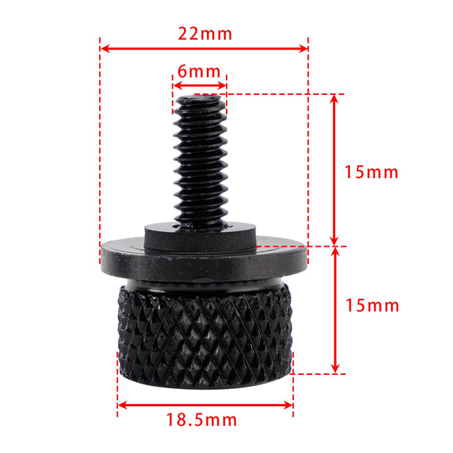 1/4"-20 Black Fender Seat Bolt Screw Quick Release For Touring Softail Dyna