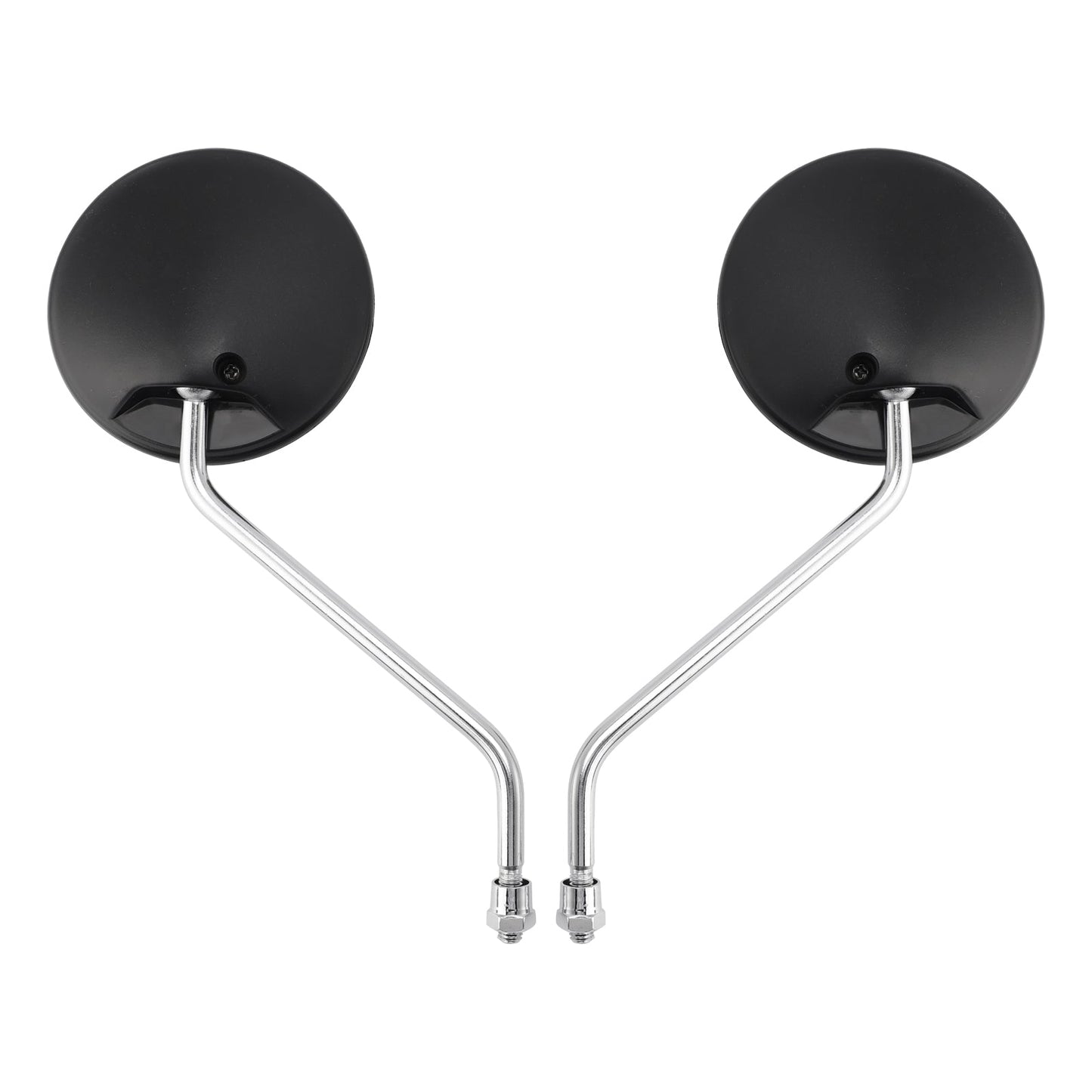 Pair Round Mirrors Black For Piaggio Vespa Scooter Moped 8mm Universal Fit