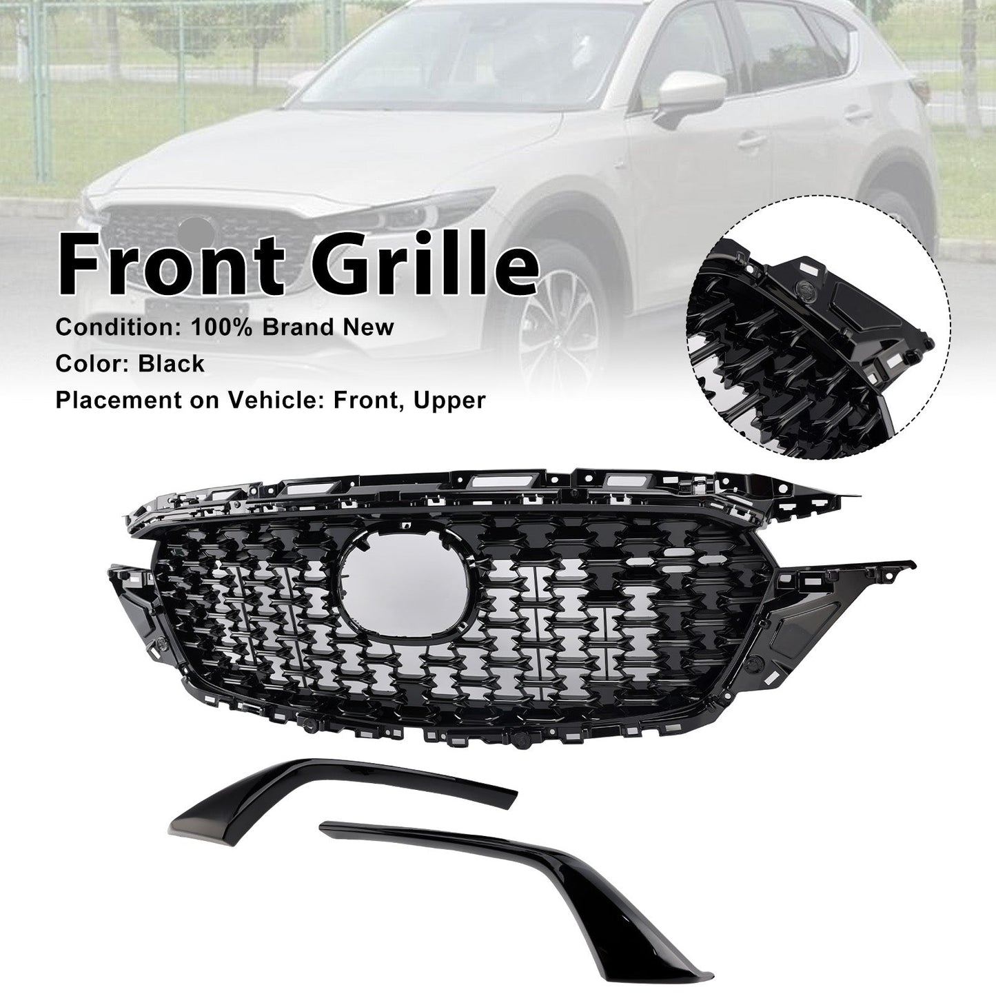 2022-2025 Fit Mazda CX-5 Front Bumper Grill Grille KSD5-50719 W/Molding Trim KSD550719