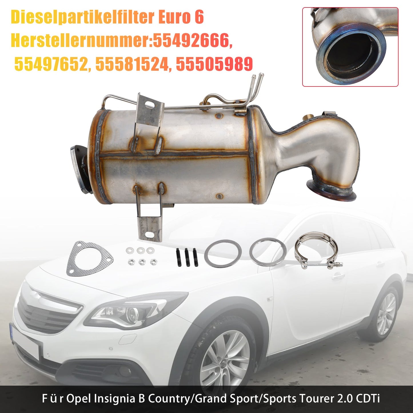 Diesel particulate filter (DPF) For Opel Insignia B Country/Grand Sport 2.0 CDTi