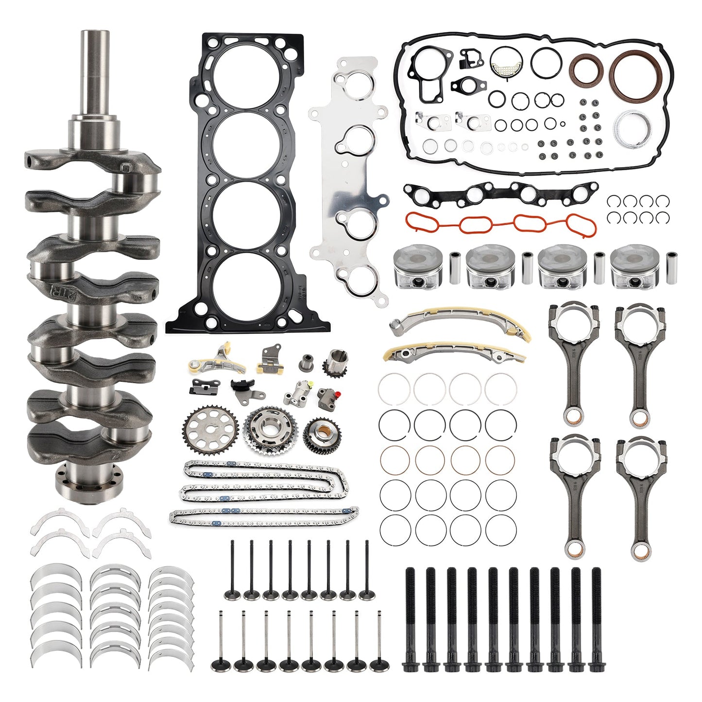 2010 TOYOTA 4RUNNER 2.7L Engine Rebuild Piston Gasket Timing Kit w/ Crankshaft Rods 13401-75020 1304175030
