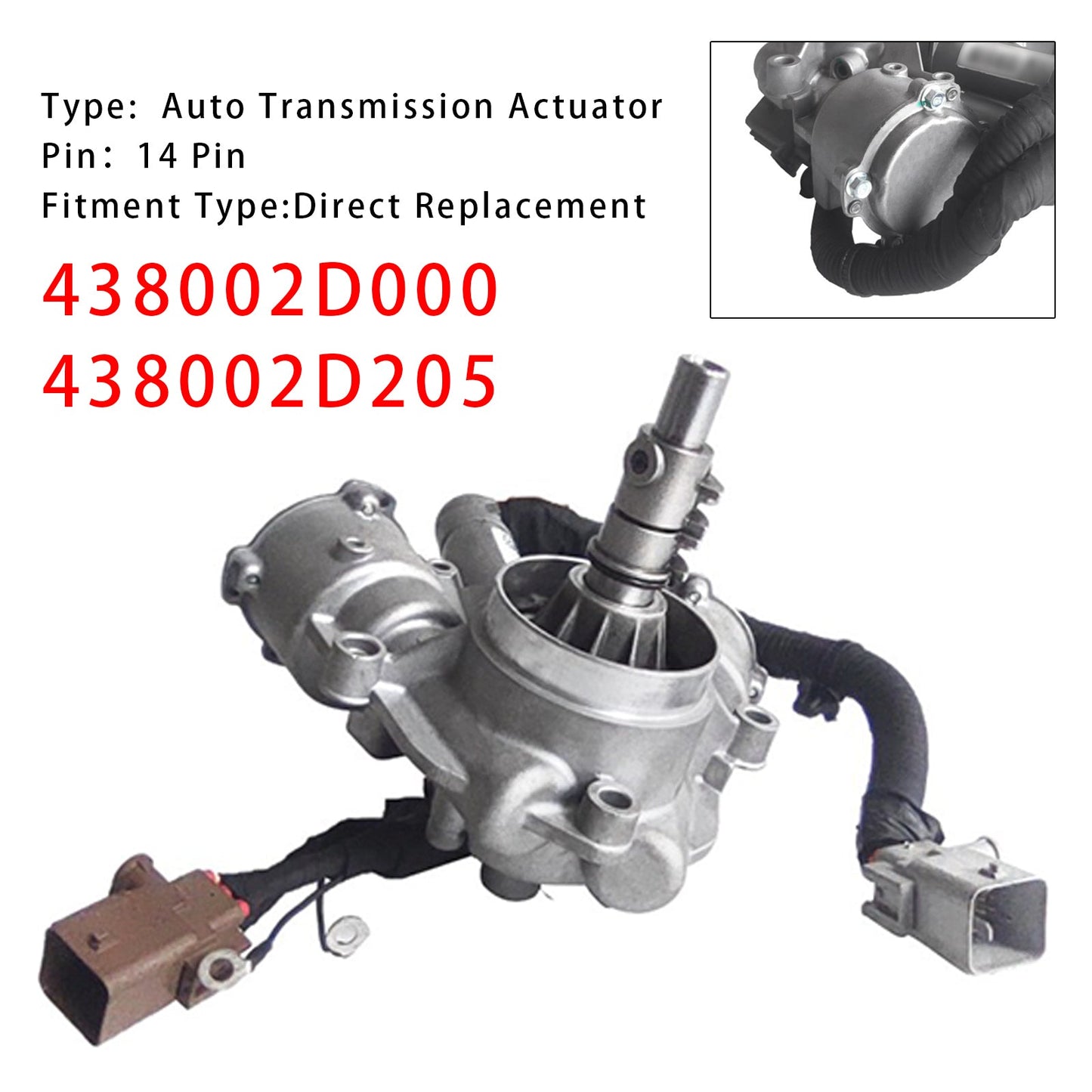 2017-2021 Kia Soul Auto Transmission Actuator Assy-Gear D7UF1 14 Pin 438002D205 438002D000