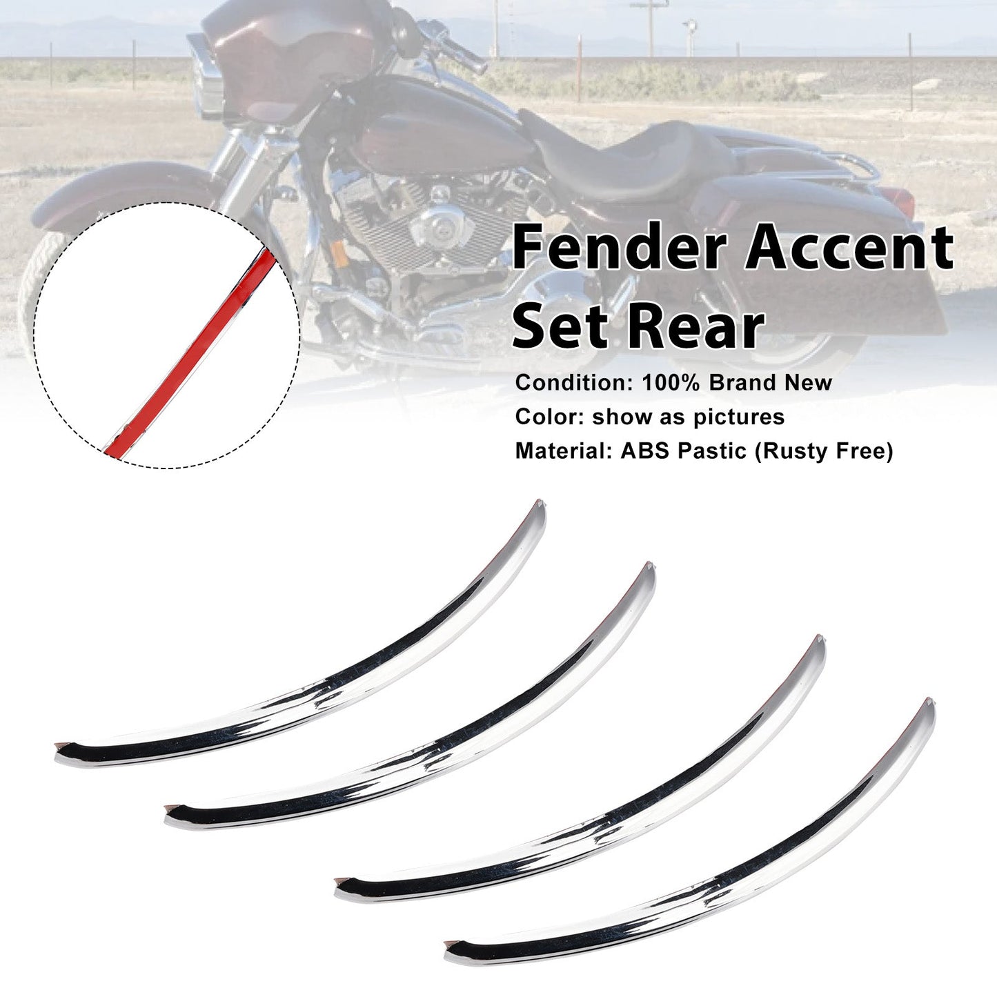 Rear Fender Accent Set For FLHX Street Glide 2006-2013