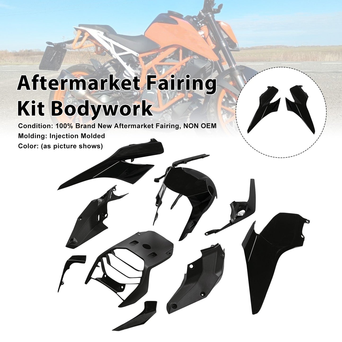 Injection Bodywork Fairing Kit for 390 DUKE 2017-2023
