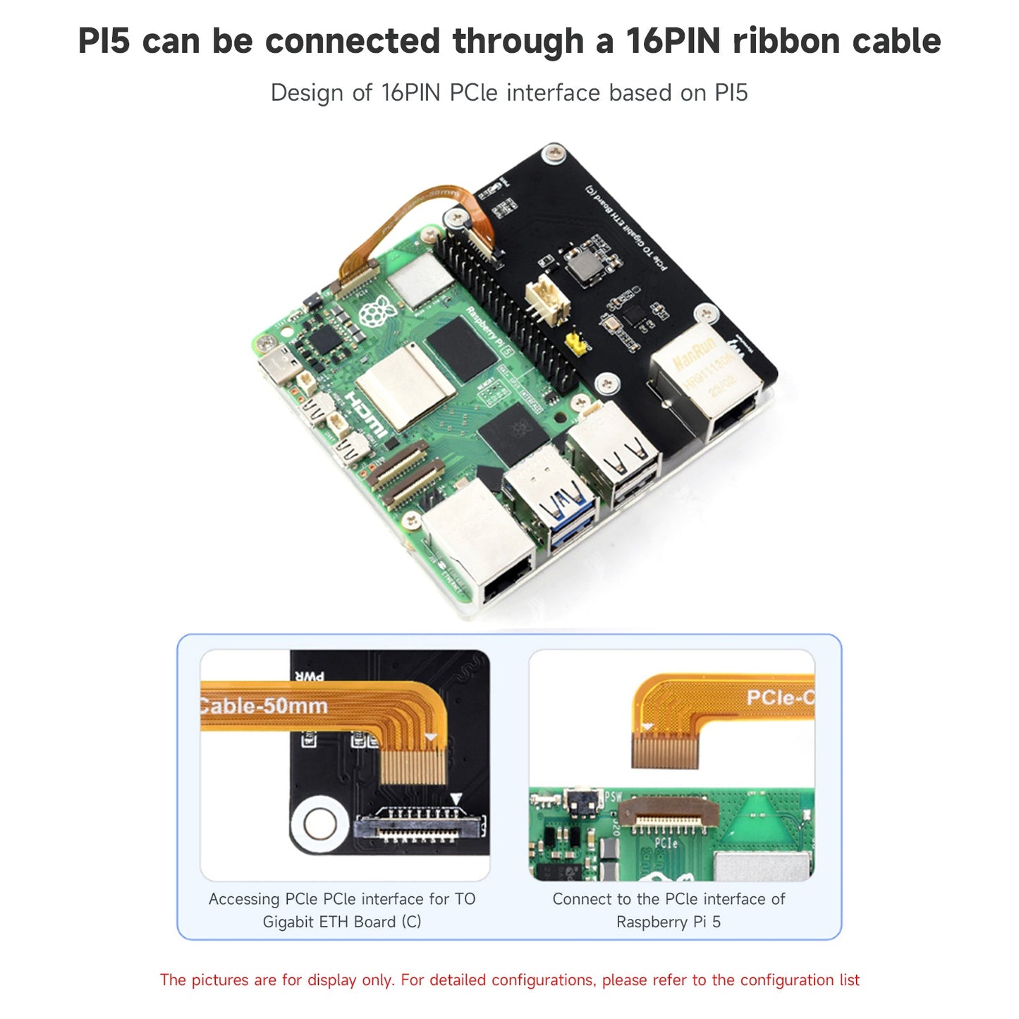 Raspberry Pi5 5B PCIe to Gigabit Ethernet Port Adapter Board OS Driver-Free