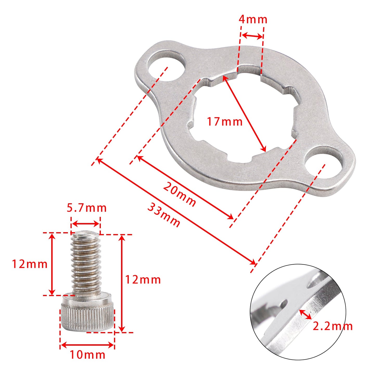 Front Sprocket Holder Retainer with Hardware Kit For Yamaha Blaster YFS200 88-07