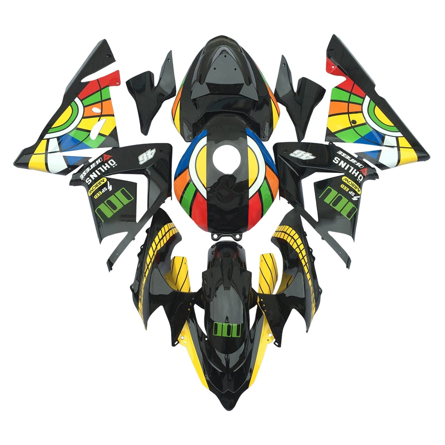 Injection Fairing Kit Bodywork Plastic ABS fit For Kawasaki ZX10R 2004-2005