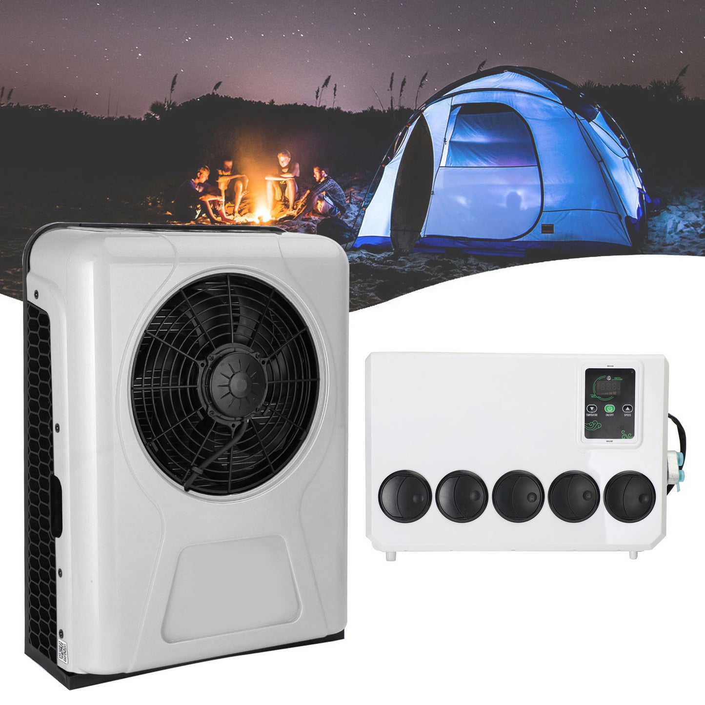 12V 12000 BTU Truck Cab RV Air Conditioner Split AC Fits Semi Trucks Bus Caravan