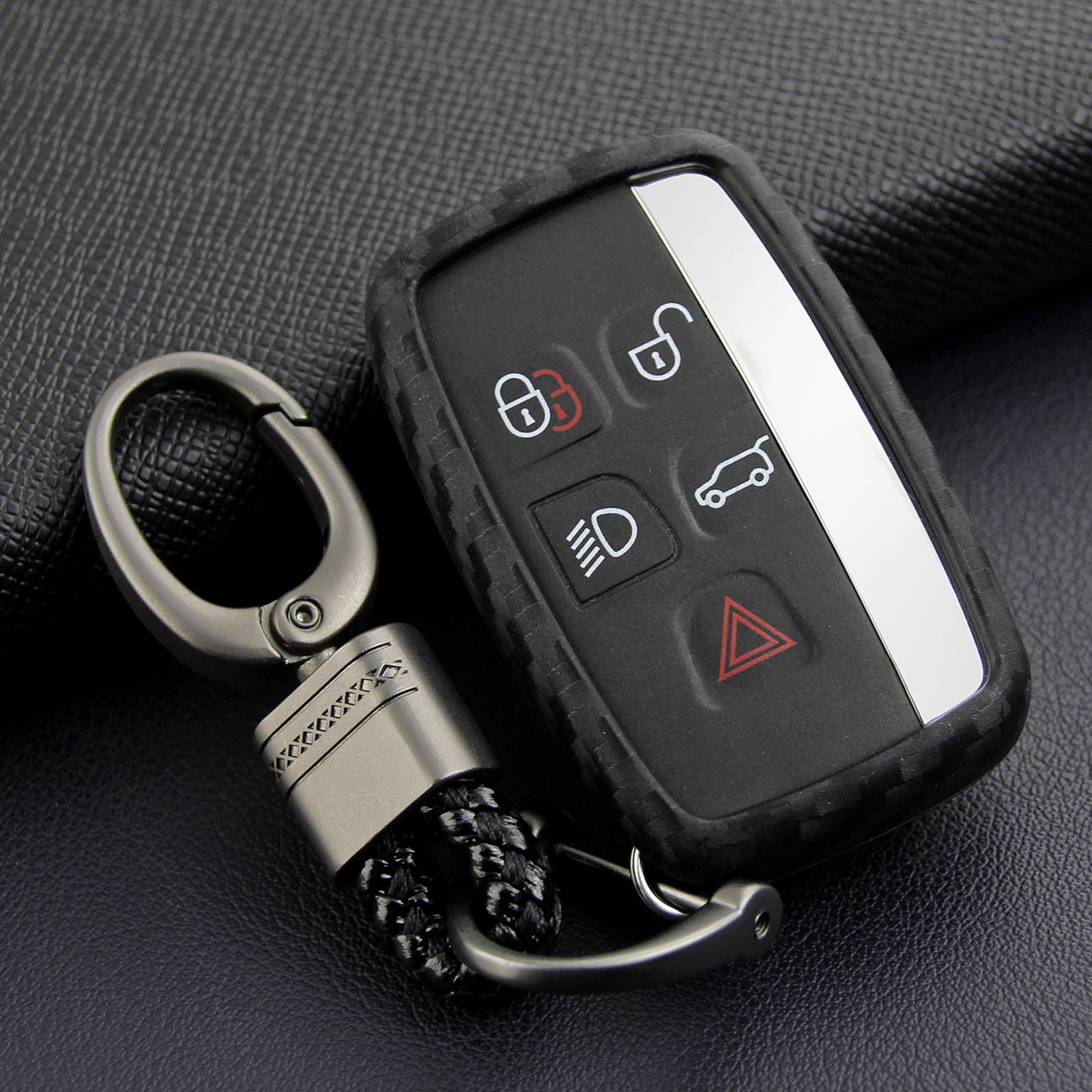 Leather Silicone Car Key Case Cover With Buckle For Range Rover