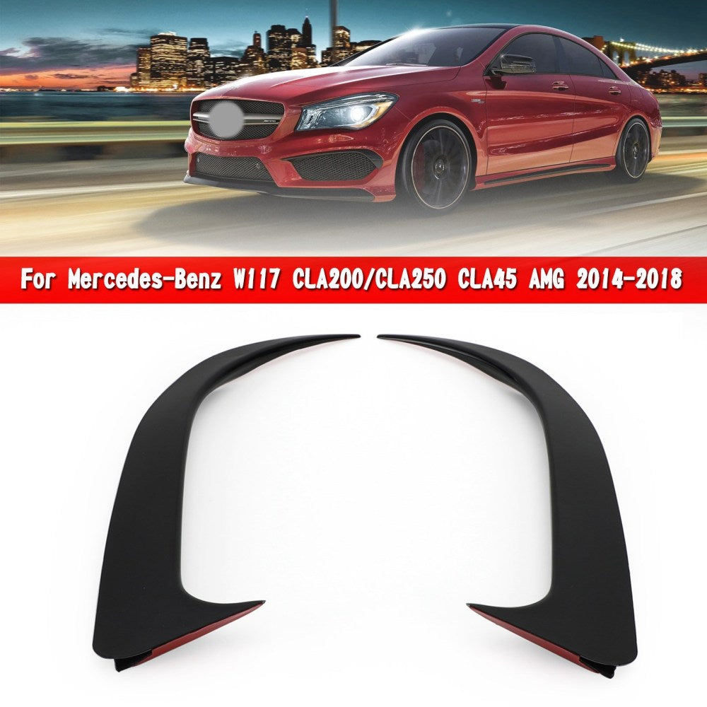 Areyourshop Black Rear Bumper Spoiler Air Vent Cover Fit Mercedes W117 CLA Class 2014-2018
