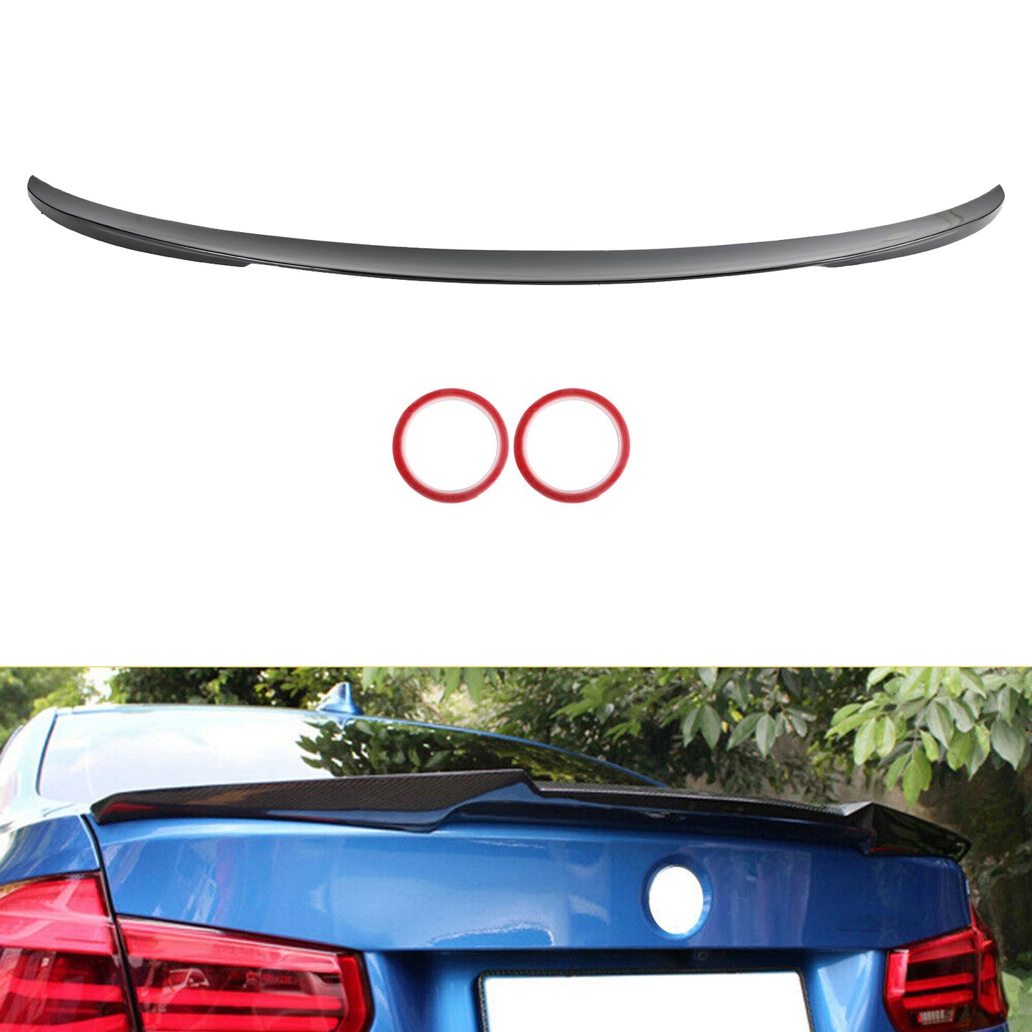 P Style Rear Trunk Spoiler Wing Fit BMW 3 Series F30 F35 2012-2019 Gloss Black