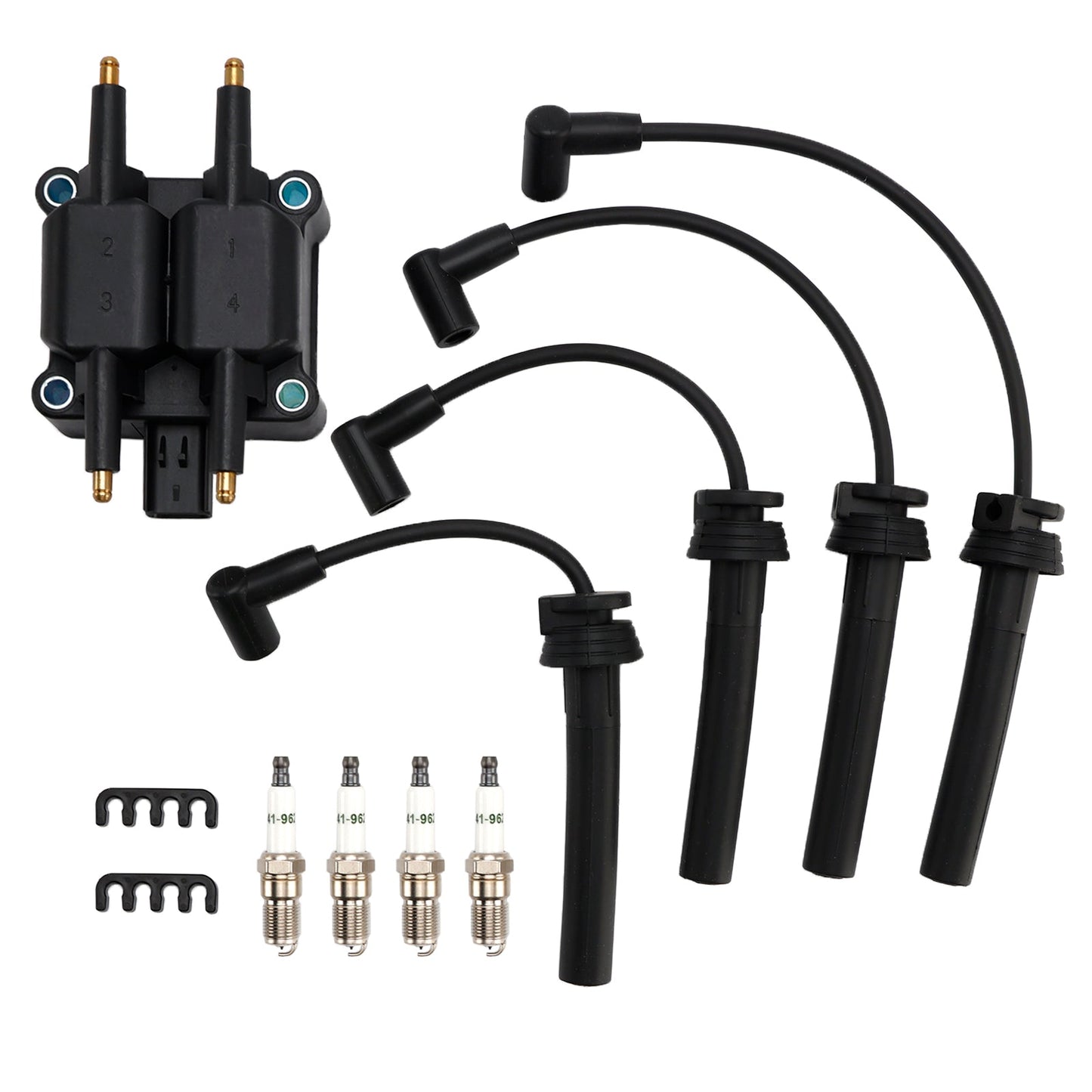 1997-2005 DODGE NEON Ignition Coil Pack Spark Plug Wire Set UF189 UF403 UF410
