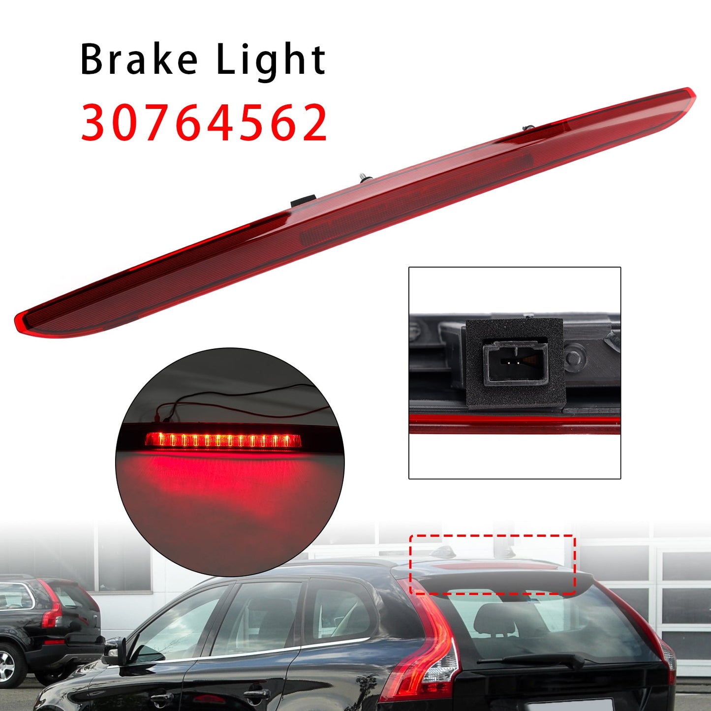 2008-2017 Volvo XC60 Rear Third Brake Light Lamp 30764562 31420367 Red