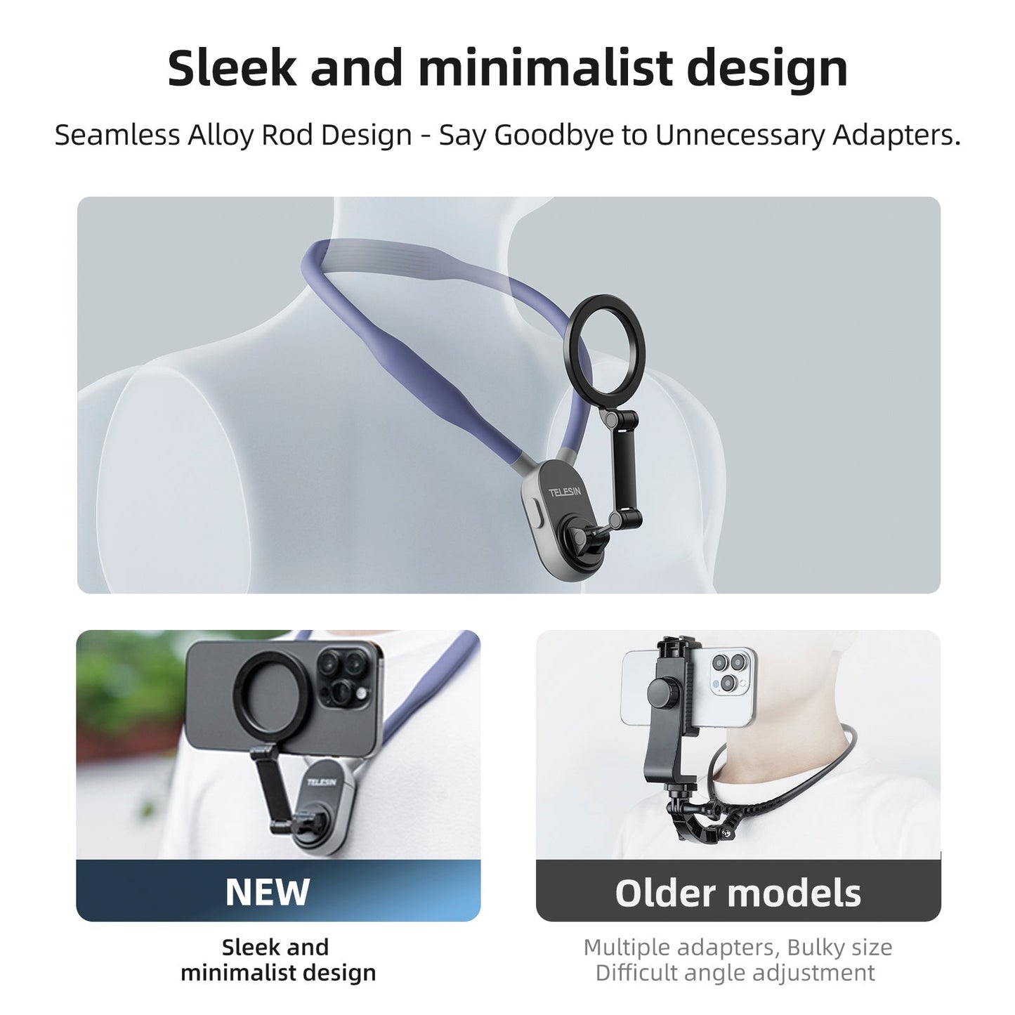 Magnetic Neck Halter Bracket Quick Release Shock Absorption For Mobile Phone