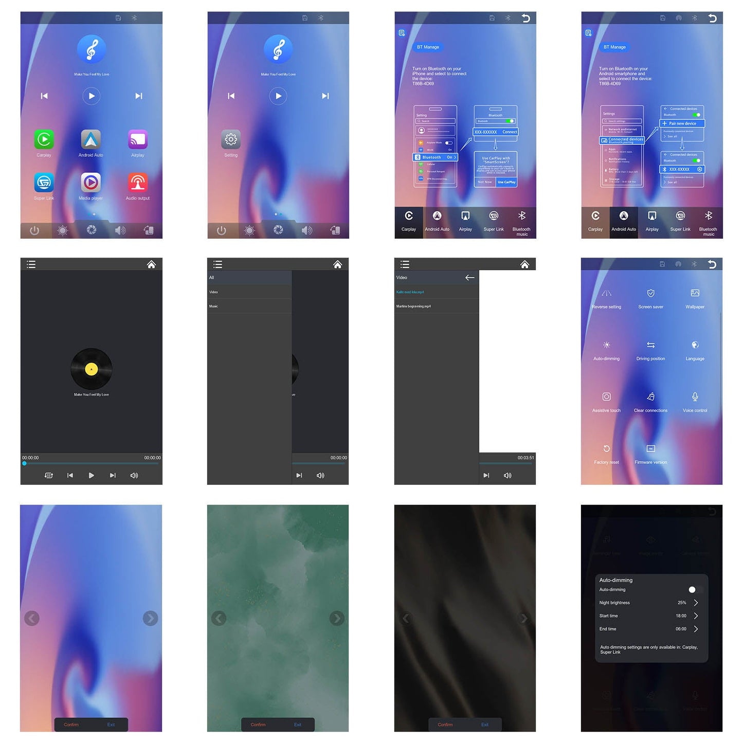 8" Touch Screen Apple CarPlay Android Auto Horizontal Vertical Switching Display