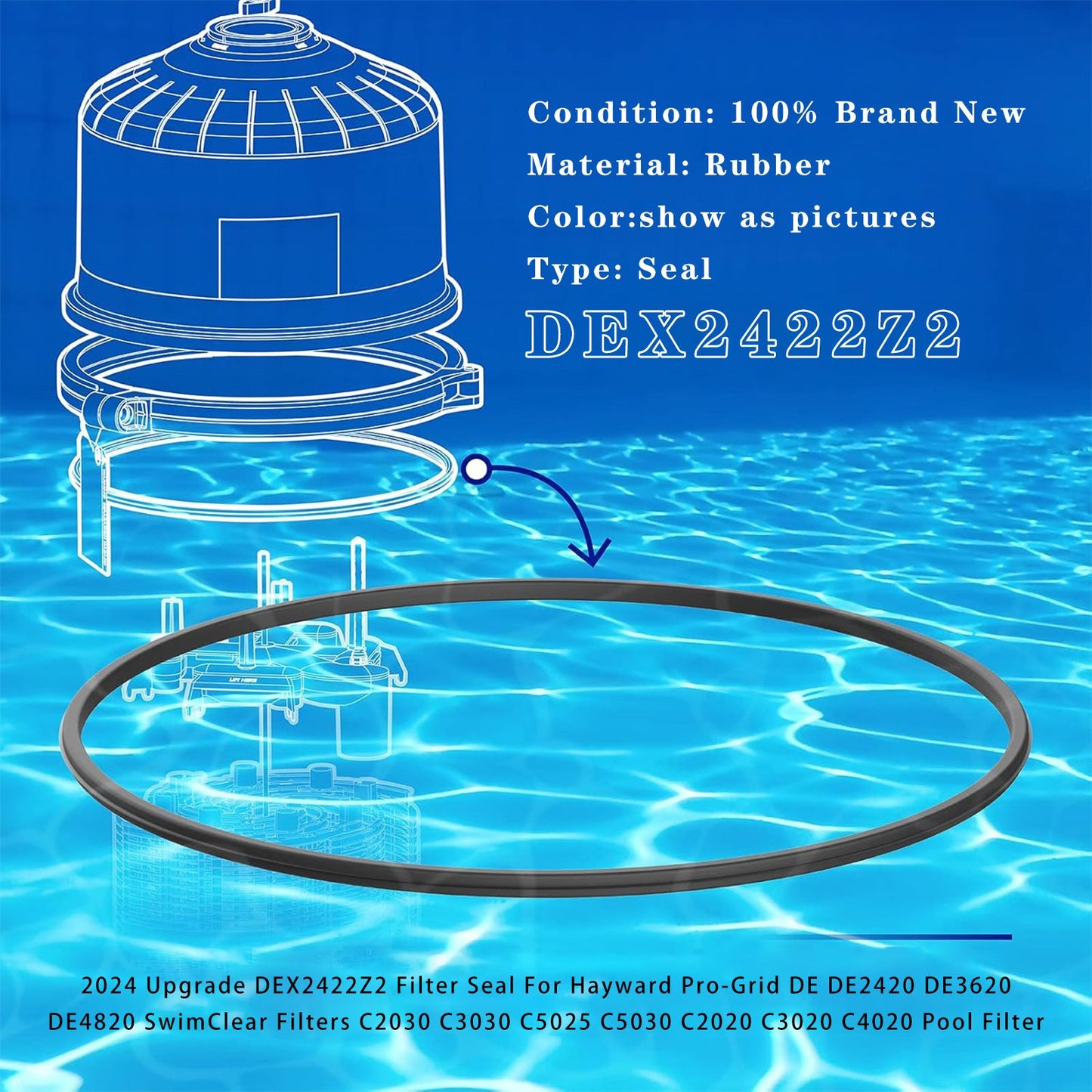 Upgrade DEX2422Z2 Filter Seal For Hayward Pro-Grid DE DE2420 DE3620