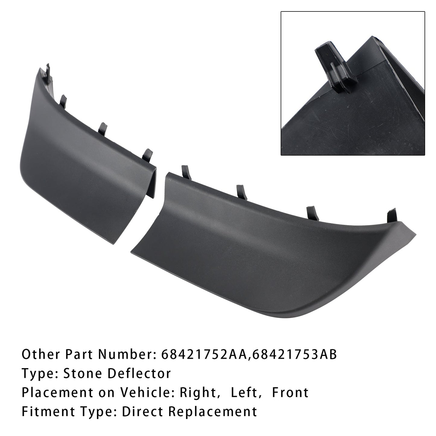 2021-2024 Jeep Grand Cherokee Front Left+ Right Fascia Spat 68421752AA 68421753A 68421753AB