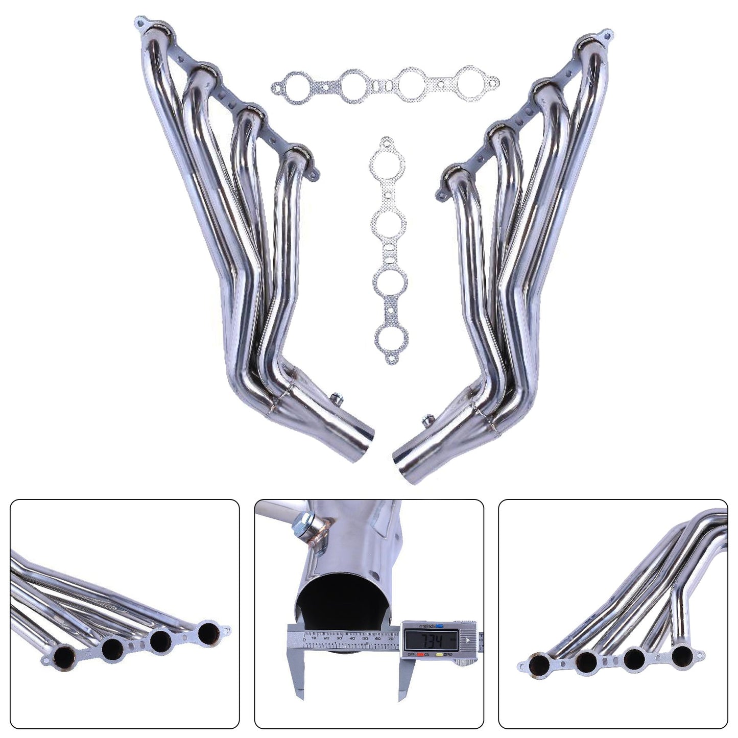 LS2 LS3 Exhaust Manifold Header Fit Chevy C10 LS LS1 LS6 Long Tube 1-7/8